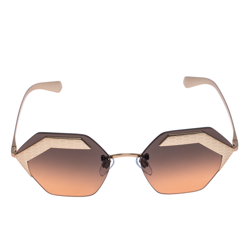 

Bvlgari Bronze/Black Gradient 6103 Serpenteyes Geometric Sunglasses, Brown