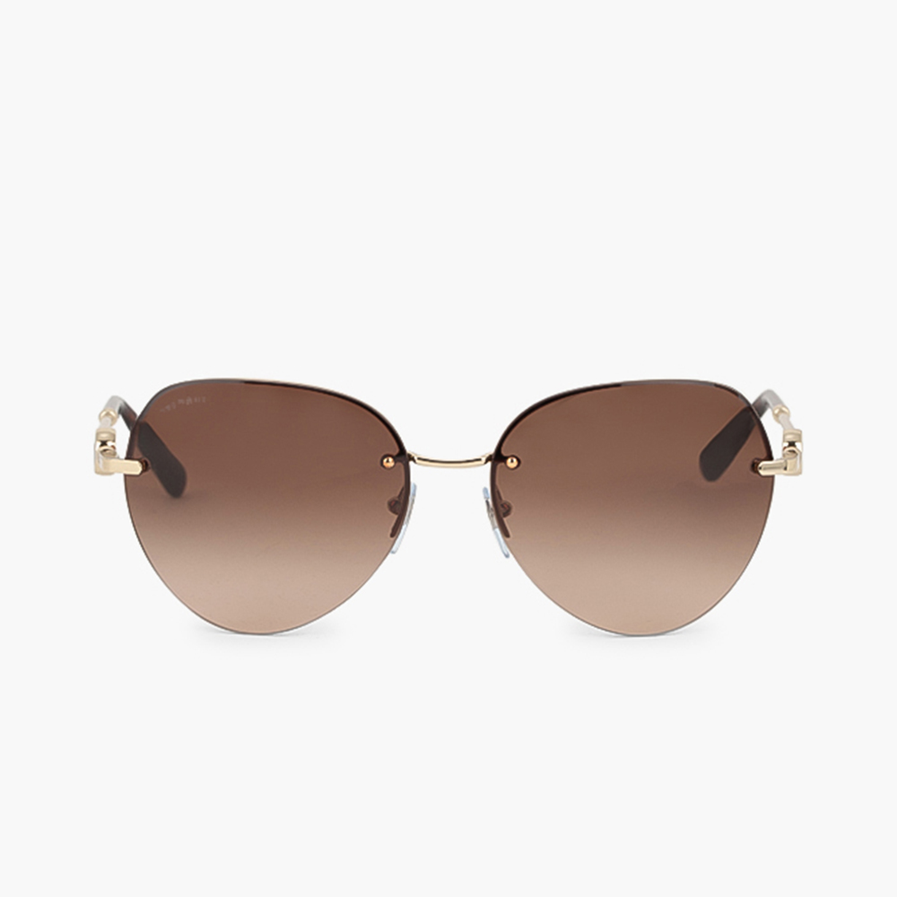 

Bvlgari Brown Semi Rimless Heart Sunglasses