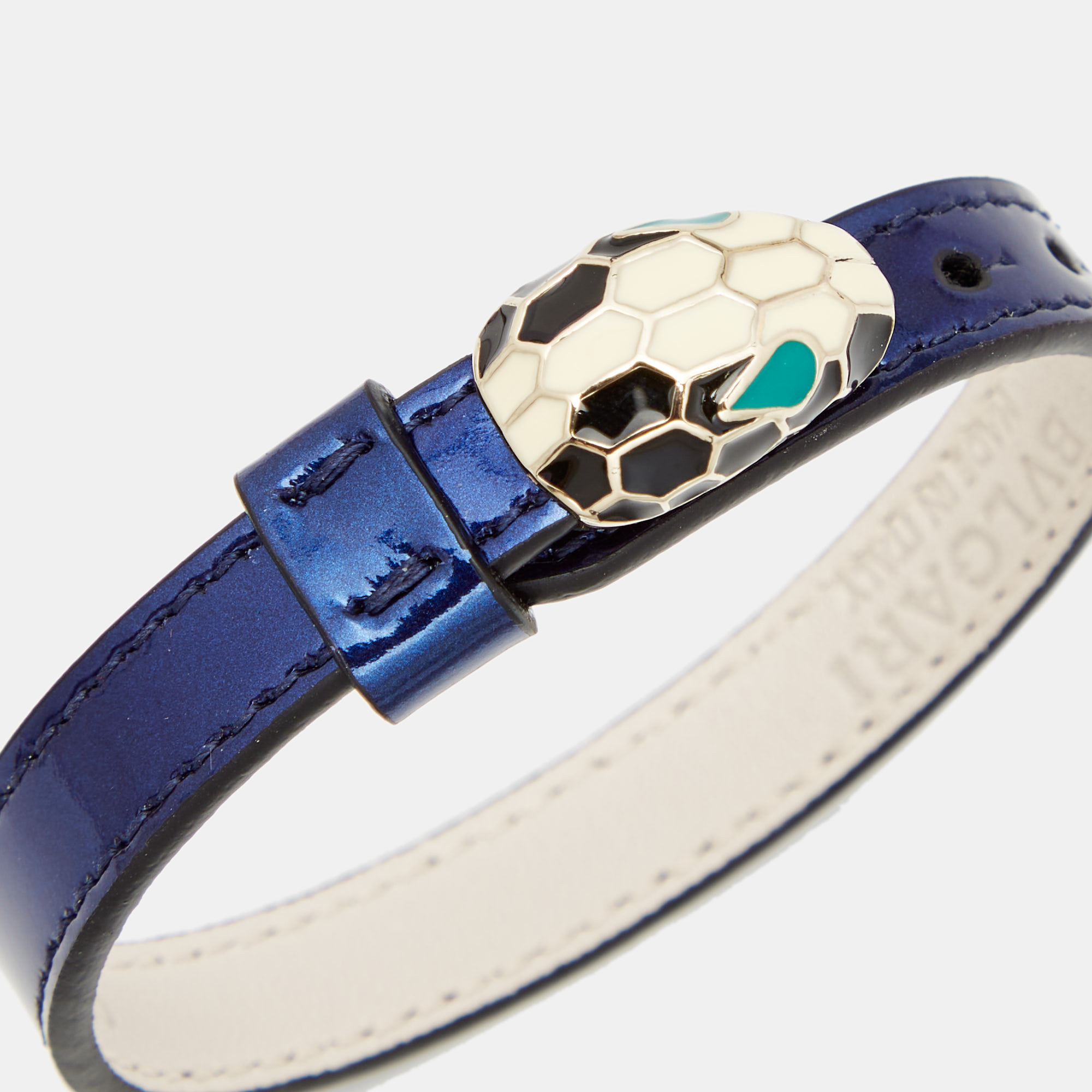 

Bvlgari Serpenti Forever Leather Enamel Gold Tone Bracelet