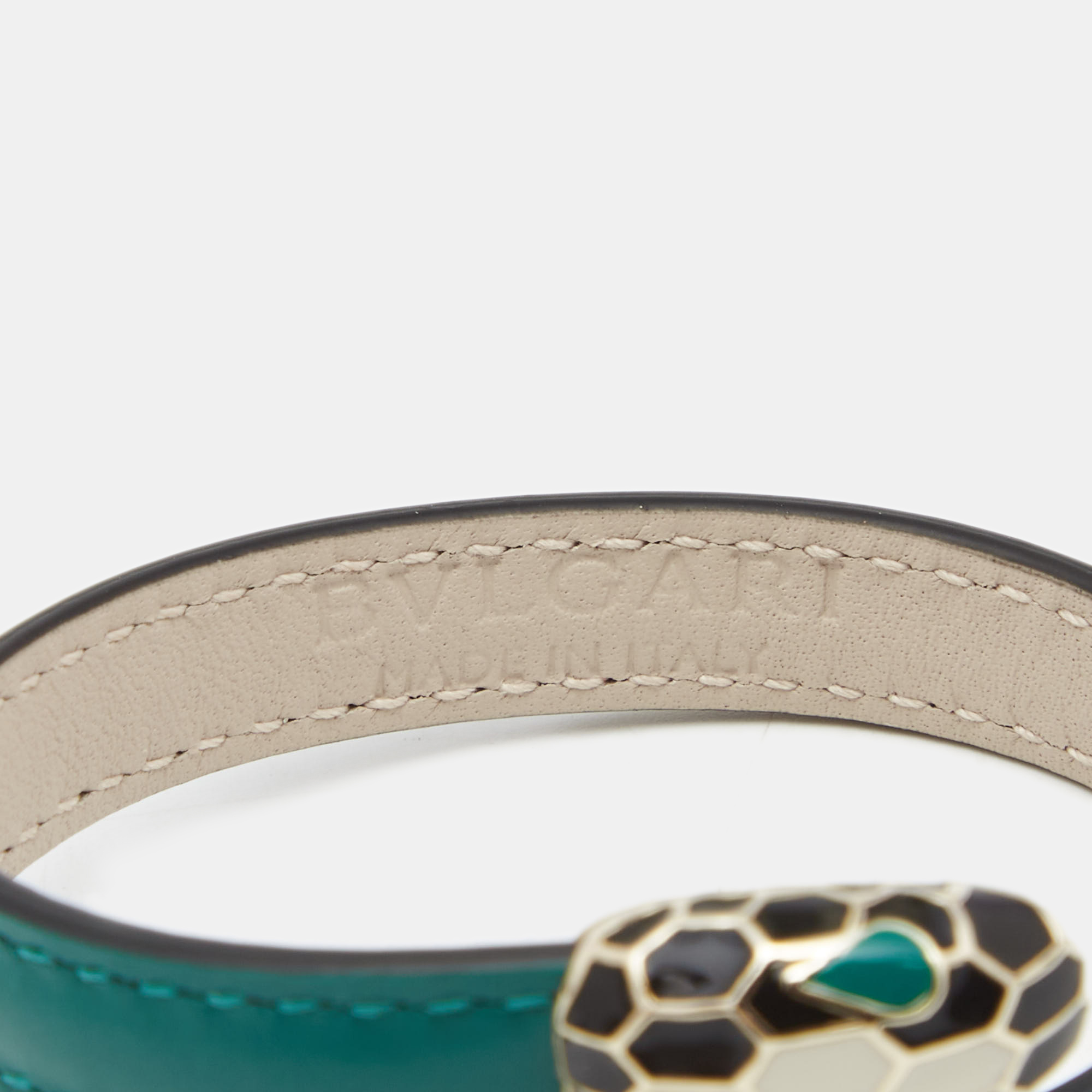 

Bvlgari Serpenti Forever Enamel Leather Gold Tone Bracelet