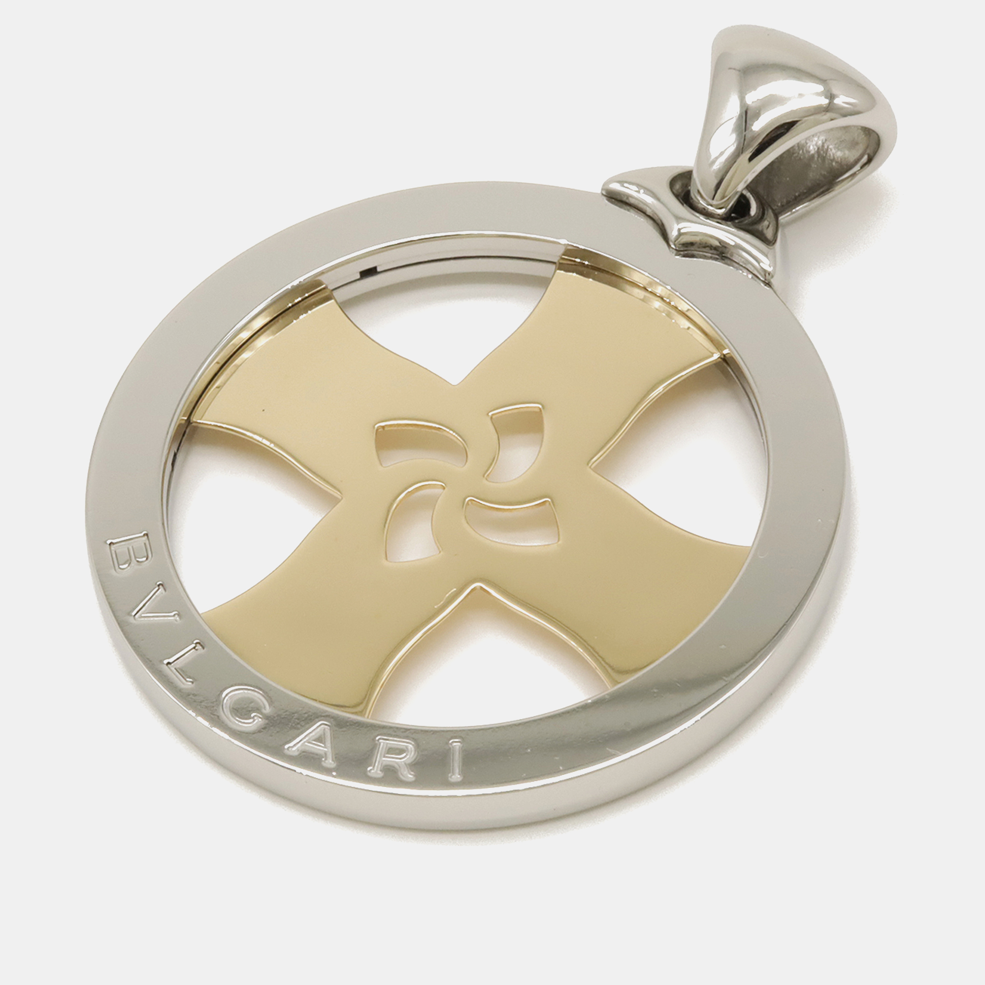 

Bvlgari 18K Yellow Gold and Stainless Steel Tondo Cross Pendant