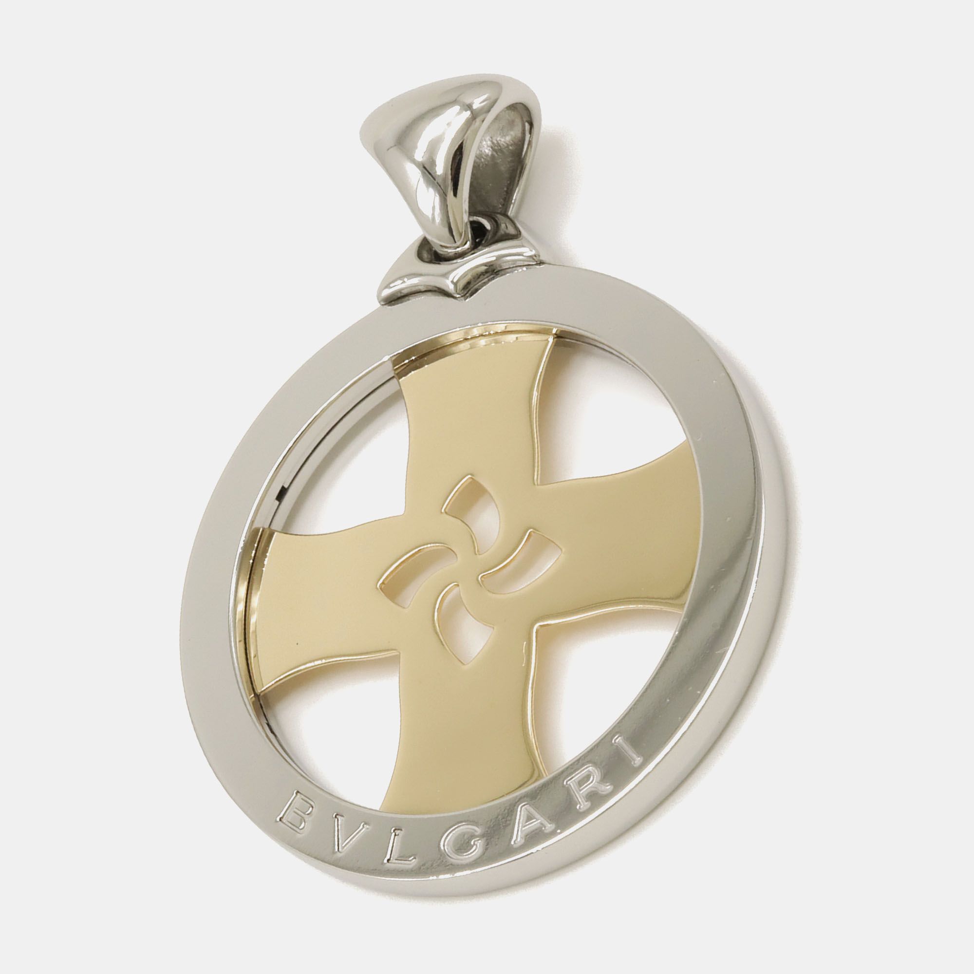 

Bvlgari 18K Yellow Gold and Stainless Steel Tondo Cross Pendant