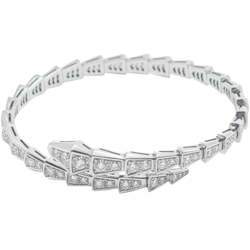 

Bvlgari White Gold Serpenti Full Pave Diamond Bracelet Medium Size