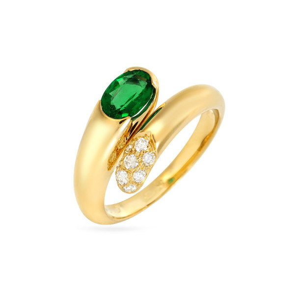 Pre Owned Bvlgari Emerald Gold Ring