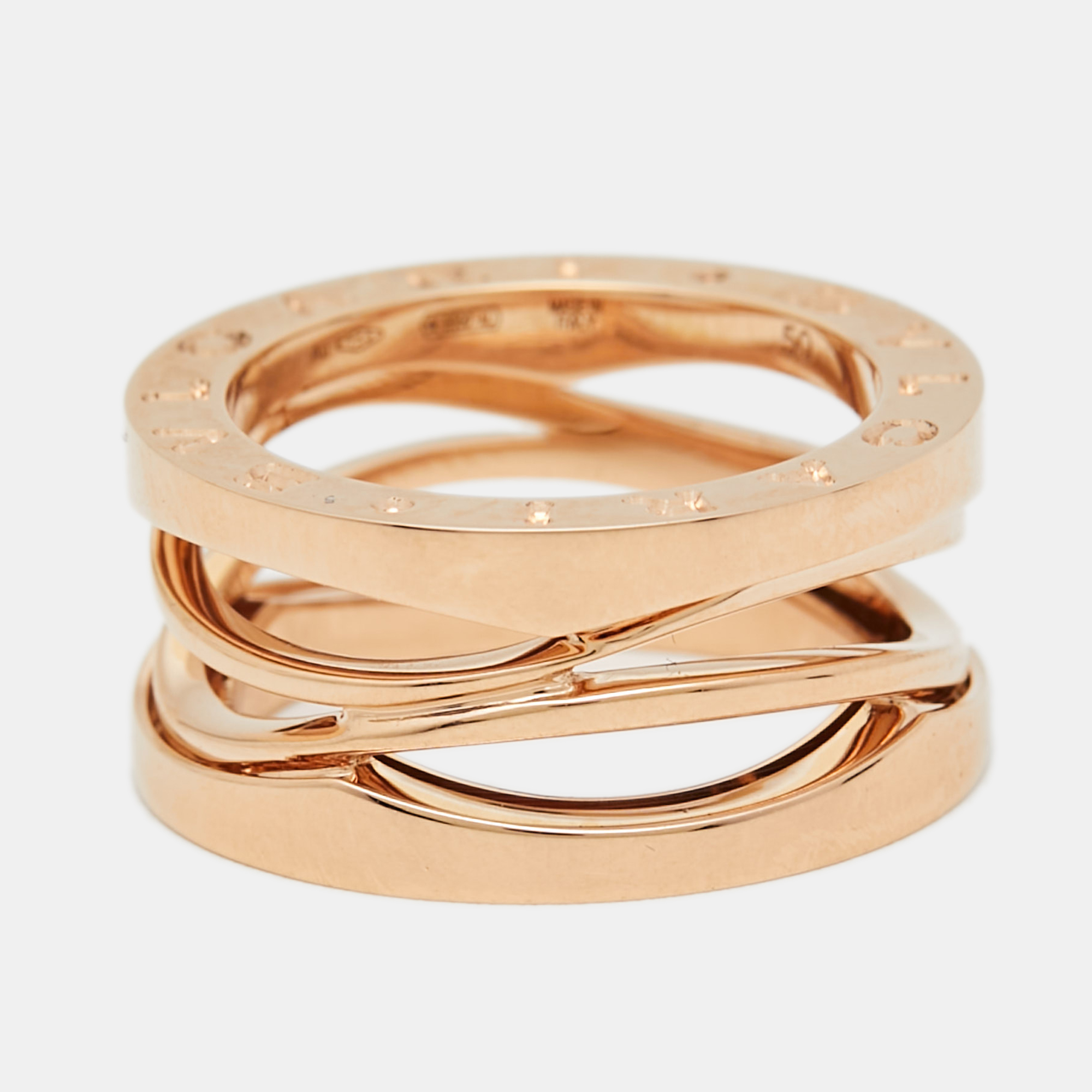 

Bvlgari B.Zero1 18k Rose Gold Band Ring Size
