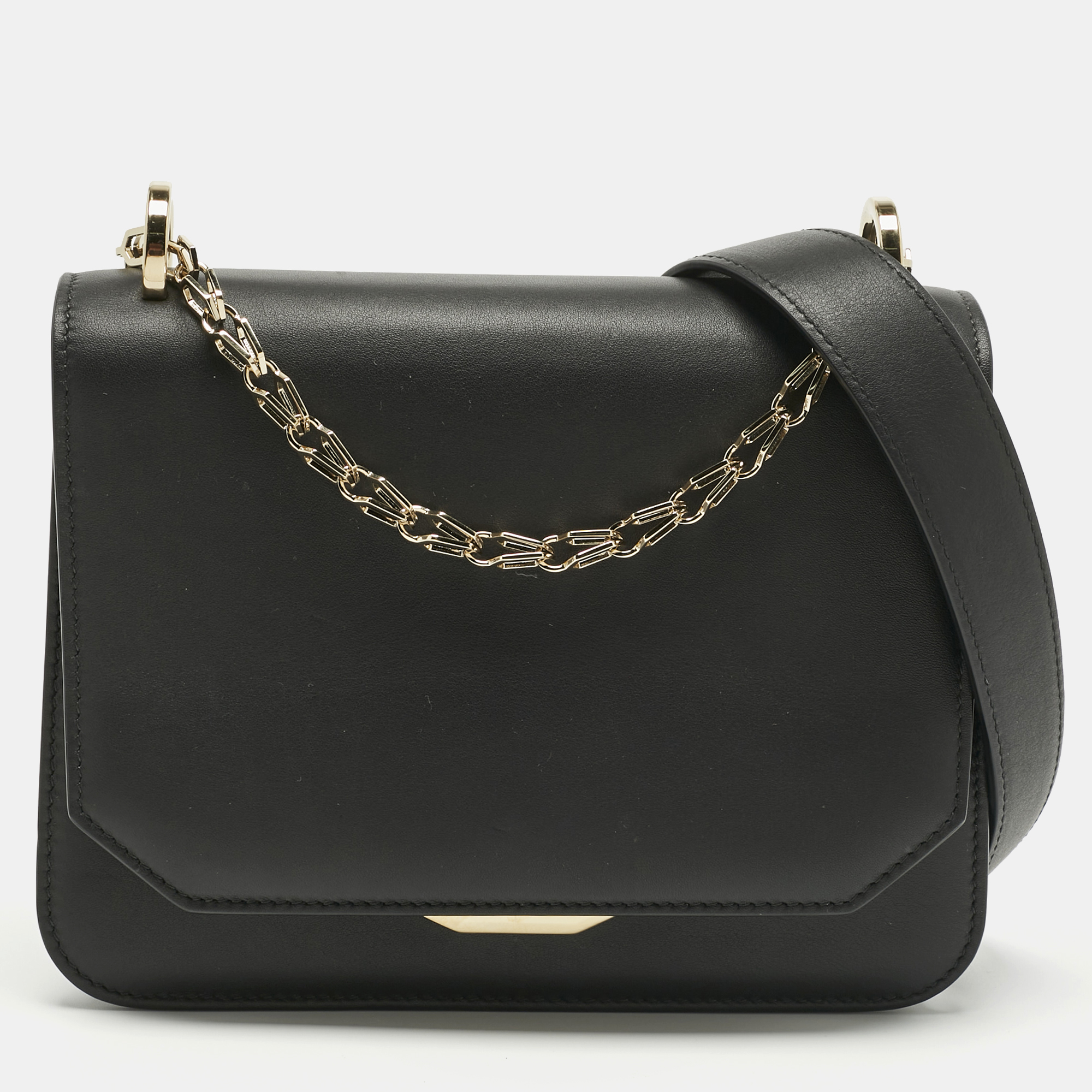 

Bvlgari Black Leather Serpenti Hypnotic Shoulder Bag