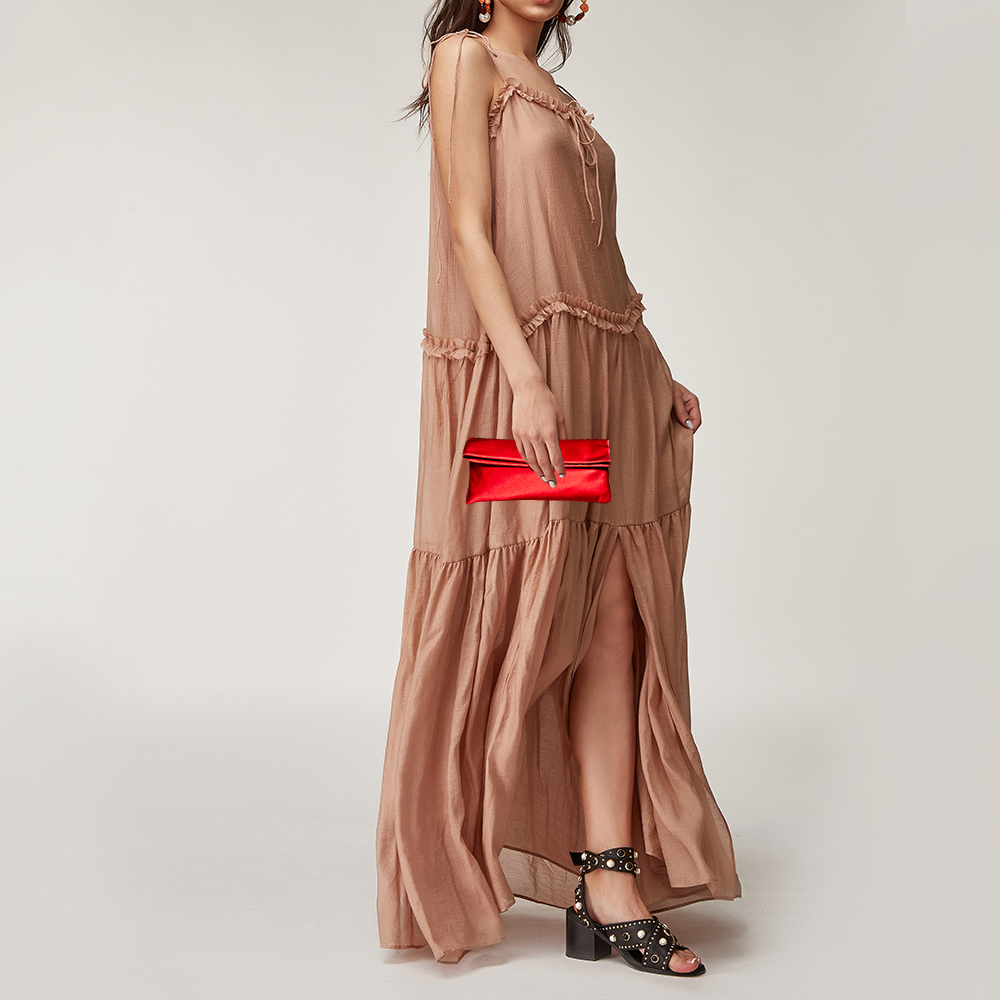 

Bvlgari Red Satin Monete Clutch