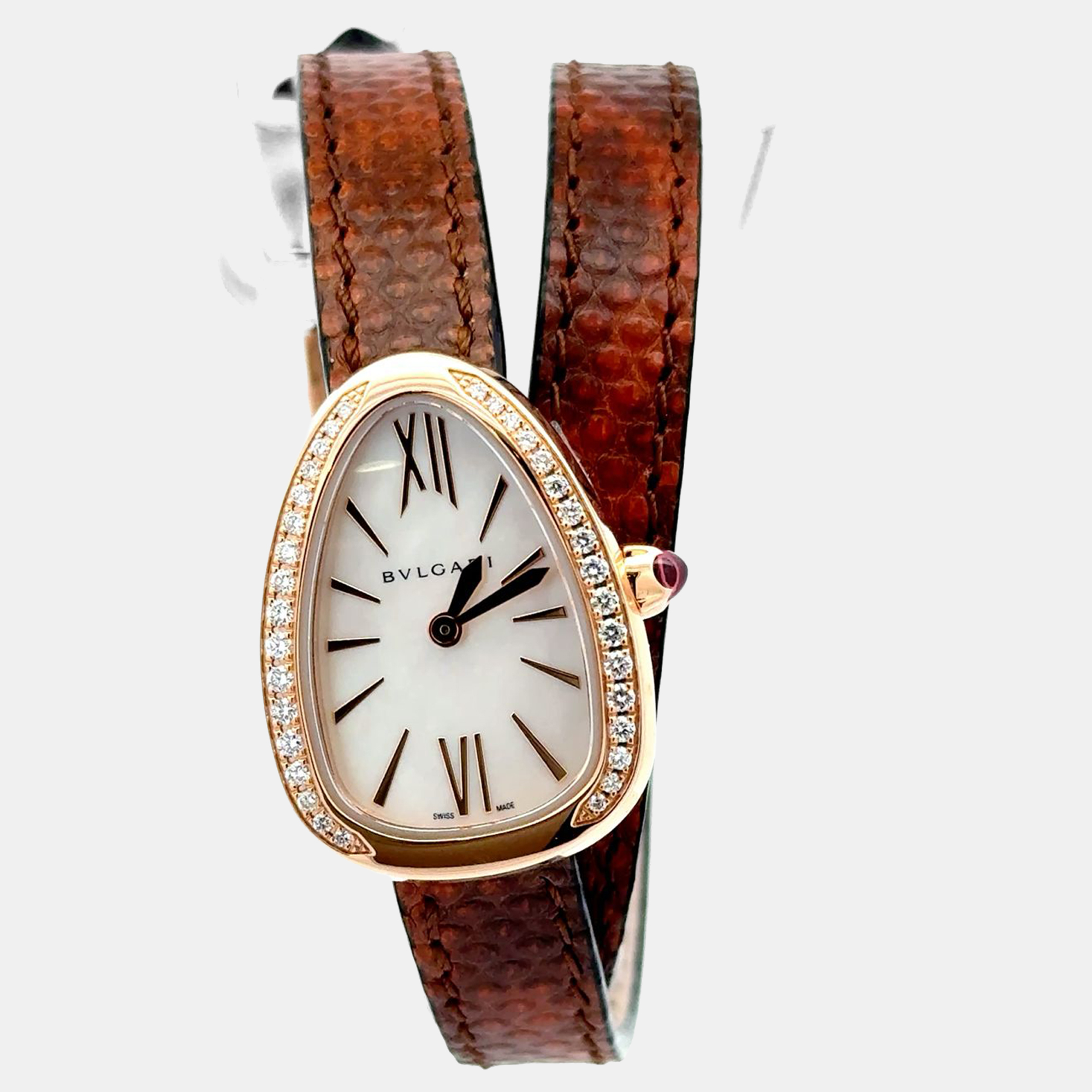 

Bvlgari Serpenti 102727 Quartz White Rose Gold Women’s Wristwatch 35 mm