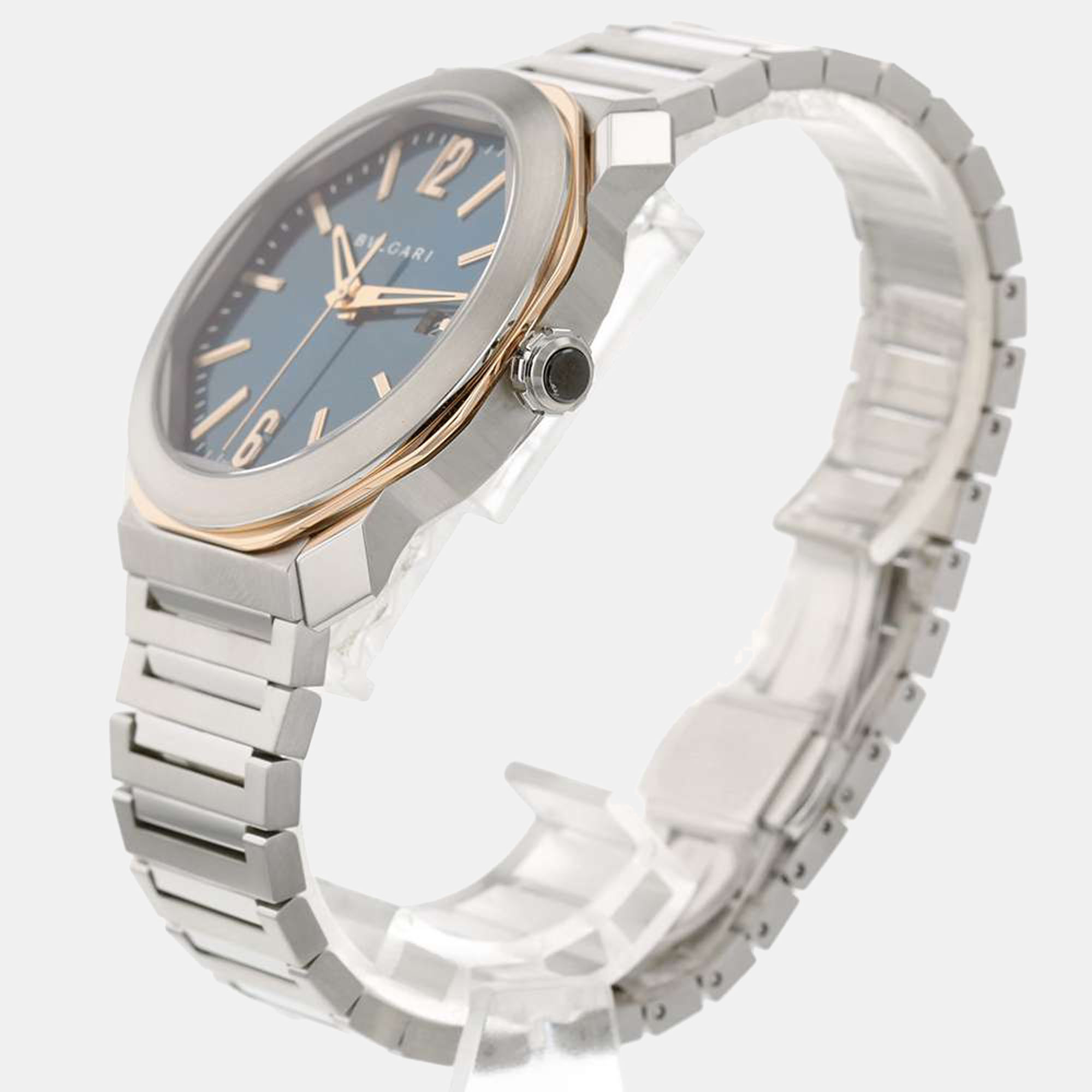 

Bvlgari Blue 18k Rose Gold And Stainless Steel Octoma Automatic Women's Wristwatch 41 mm