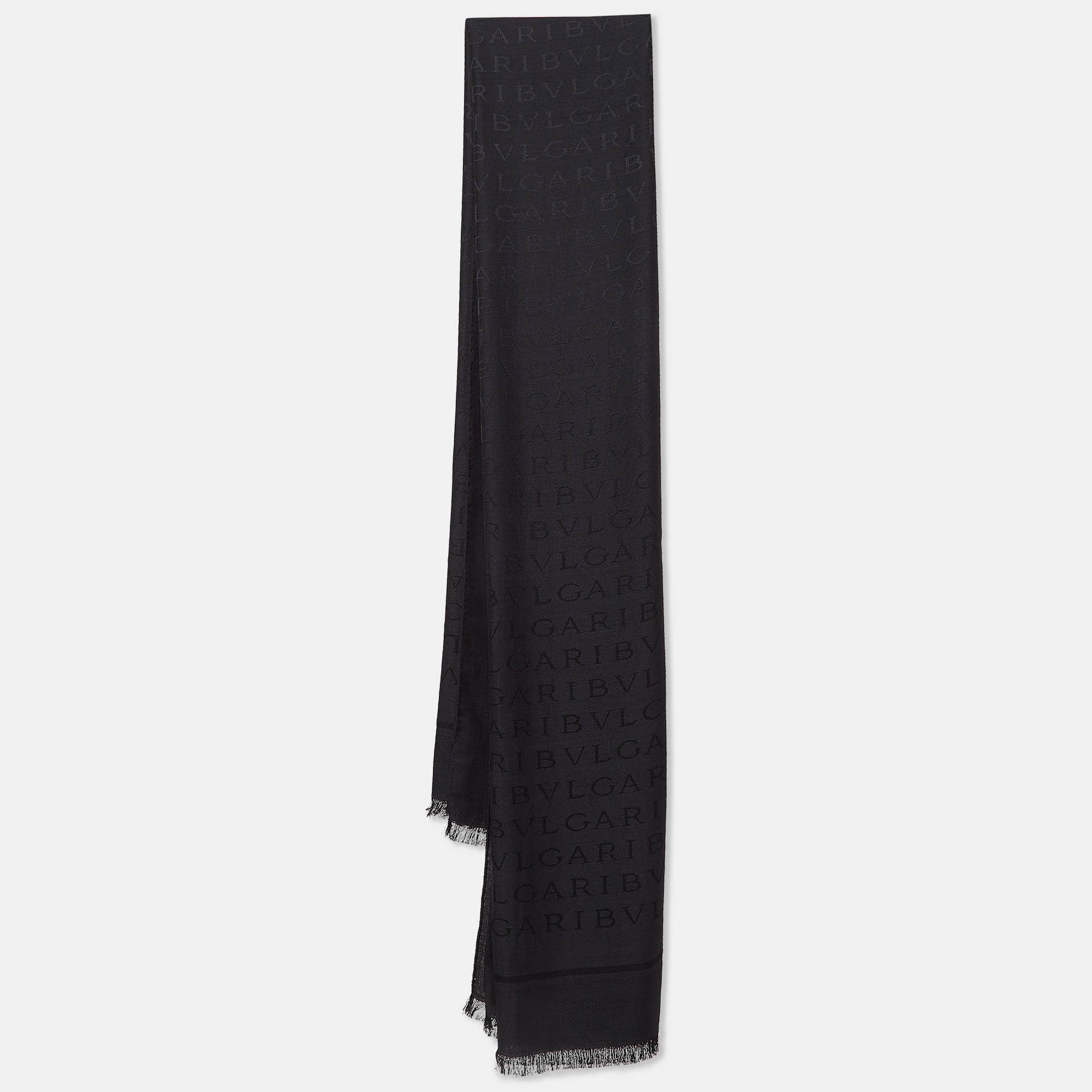 

Bvlgari Black Silk Blend Logomania Stole