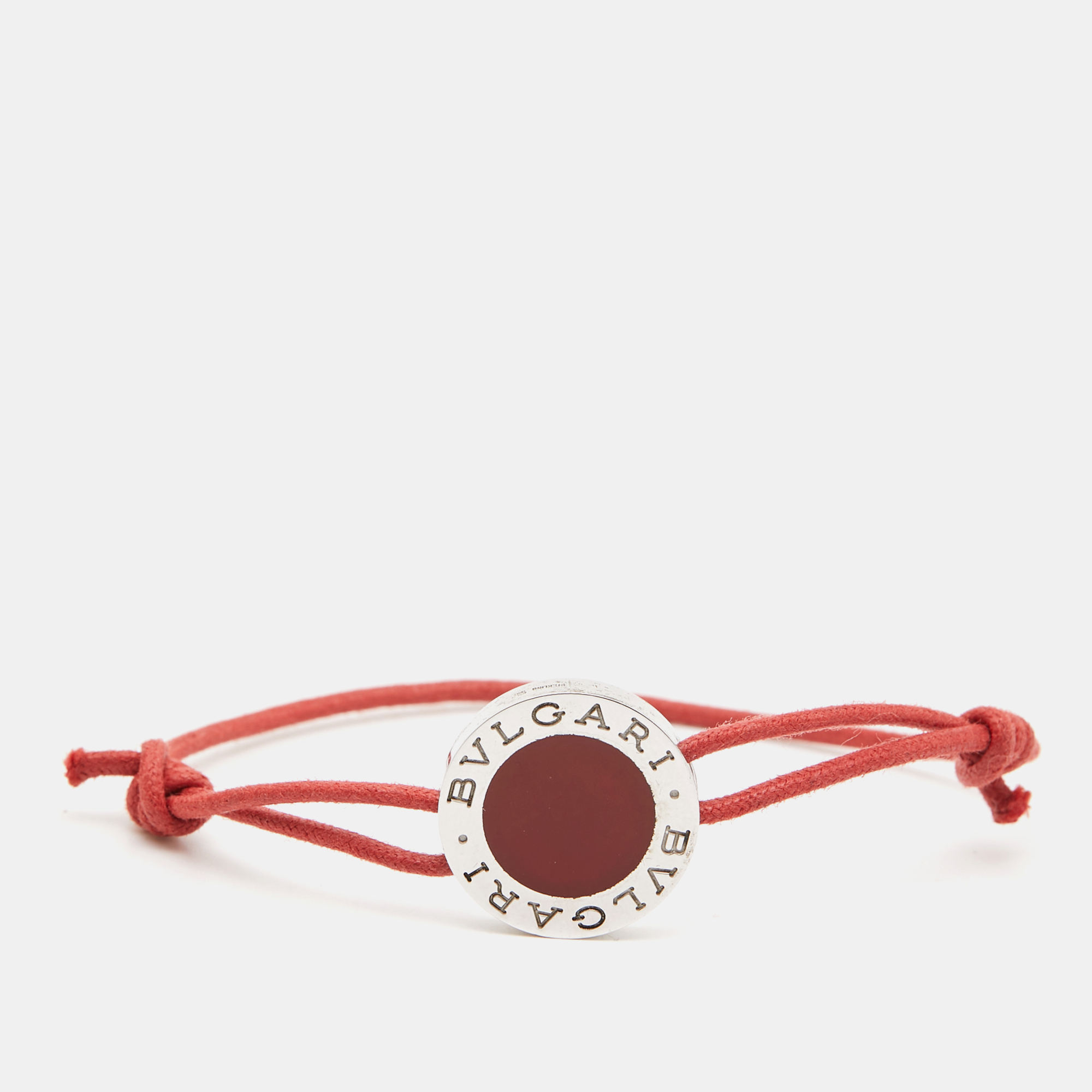 

Bvlgari Red Enamel Sterling Silver Adjustable Cord Bracelet