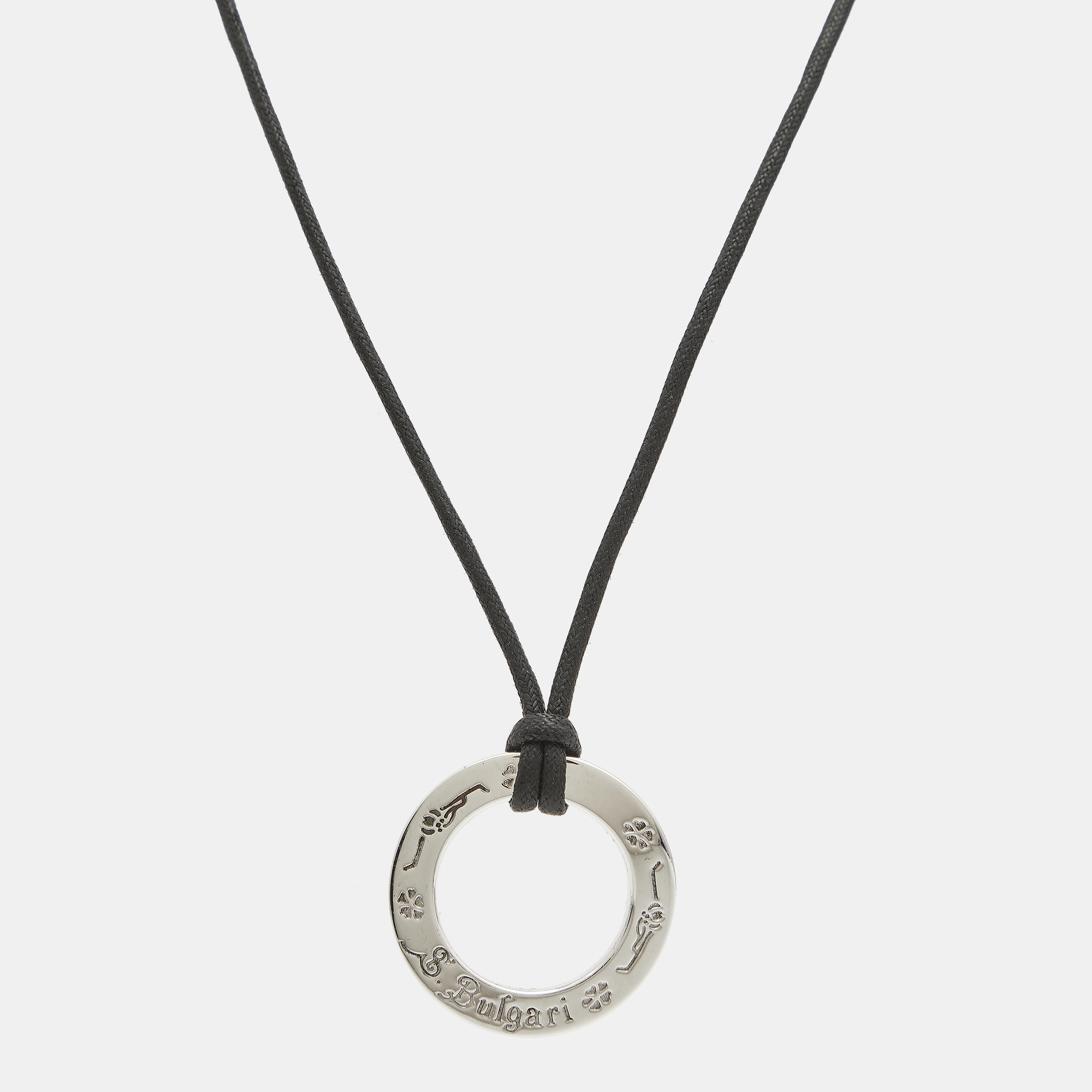 

Bvlgari Save the Children Circle Sterling Silver Cord Pendant Necklace