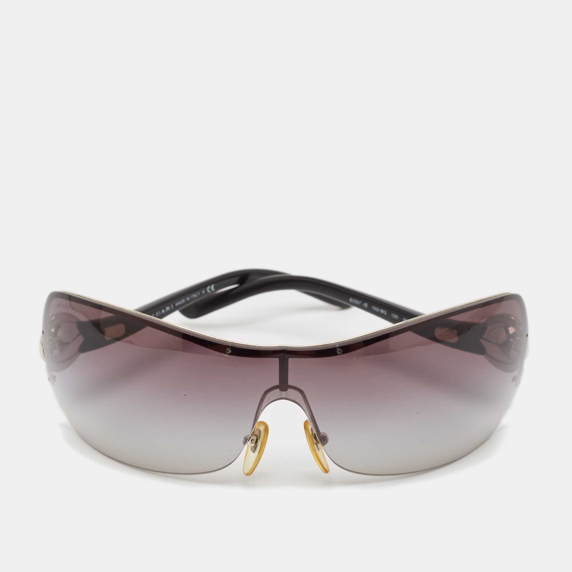 

Bvlgari Black Gradient 6050-B Crystals Shield Sunglasses