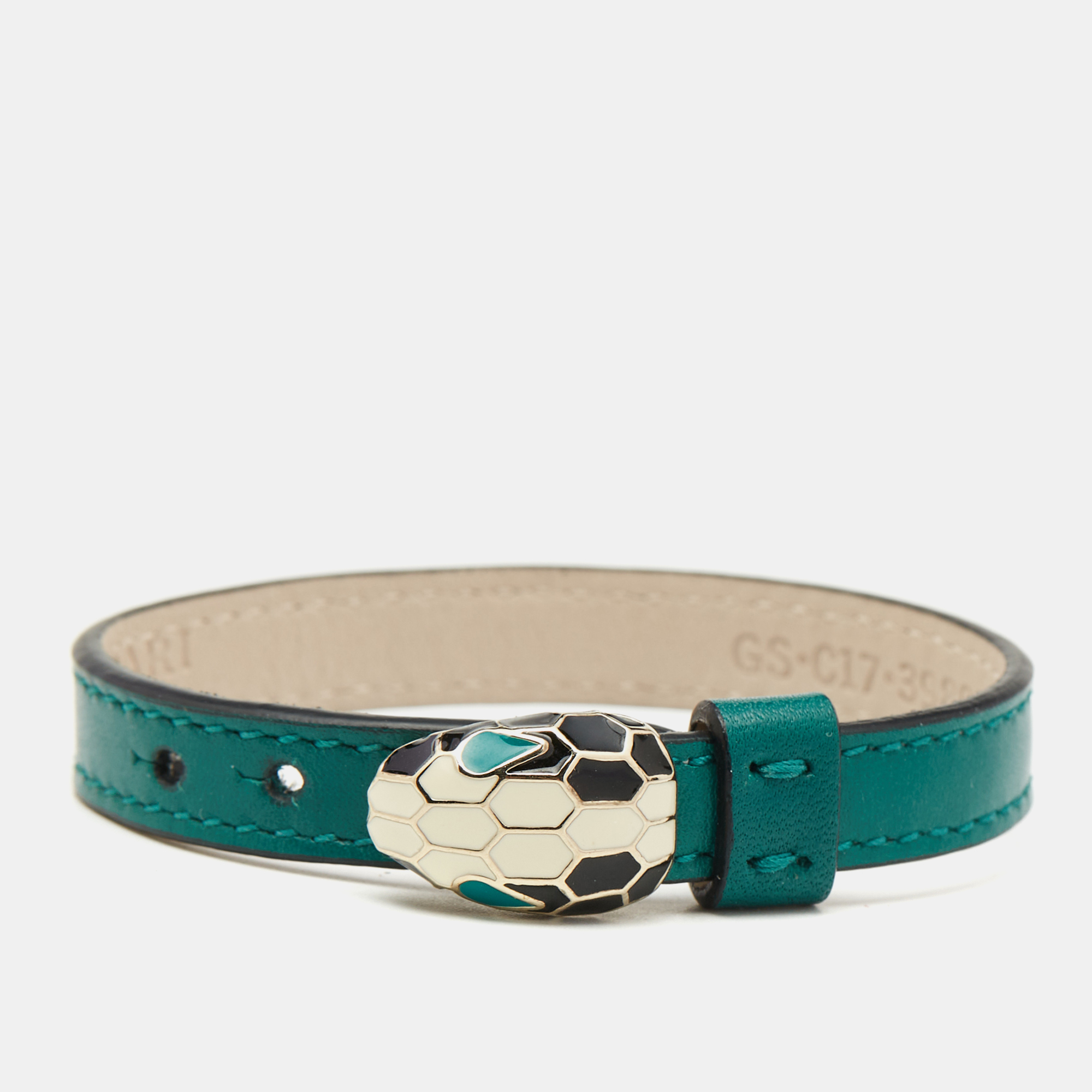 

Bvlgari Serpenti Forever Enamel Leather Gold Tone Bracelet