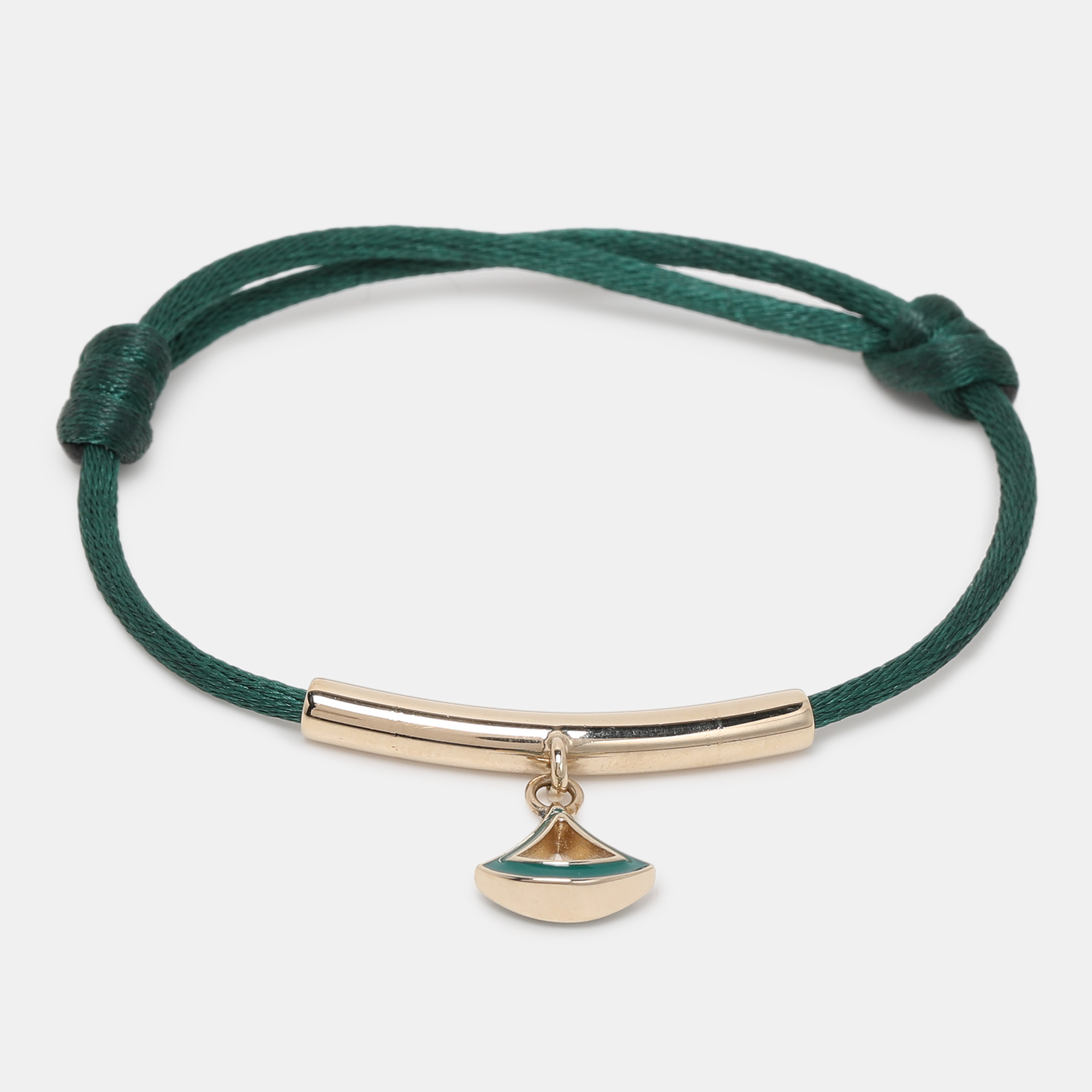 

Bvlgari Divas' Dream Enamel Gold Tone Cord Bracelet, Green