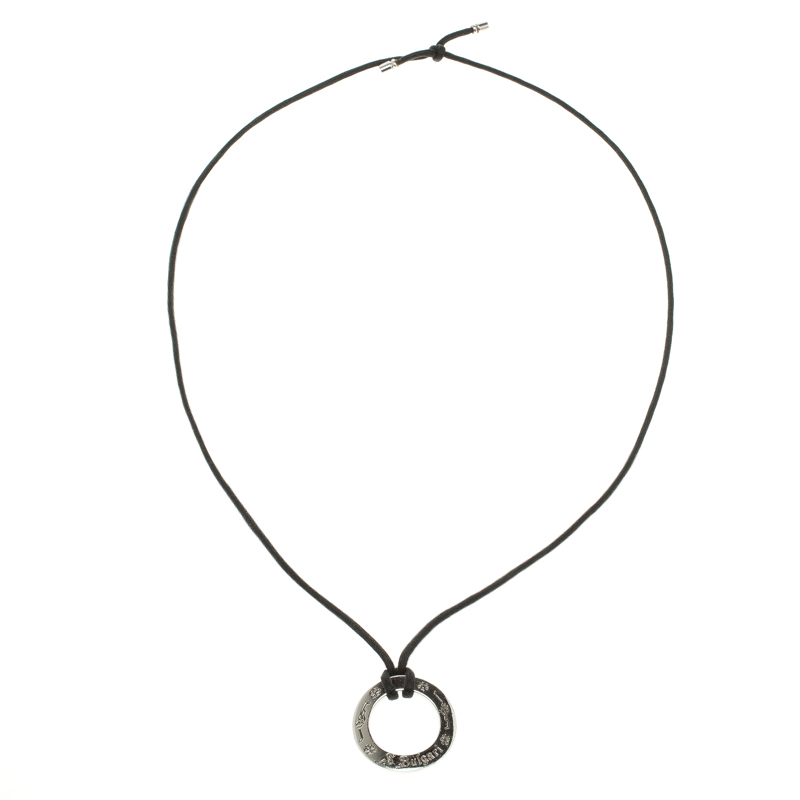 

Bvlgari Save the Children Silver Pendant Black Cord Necklace