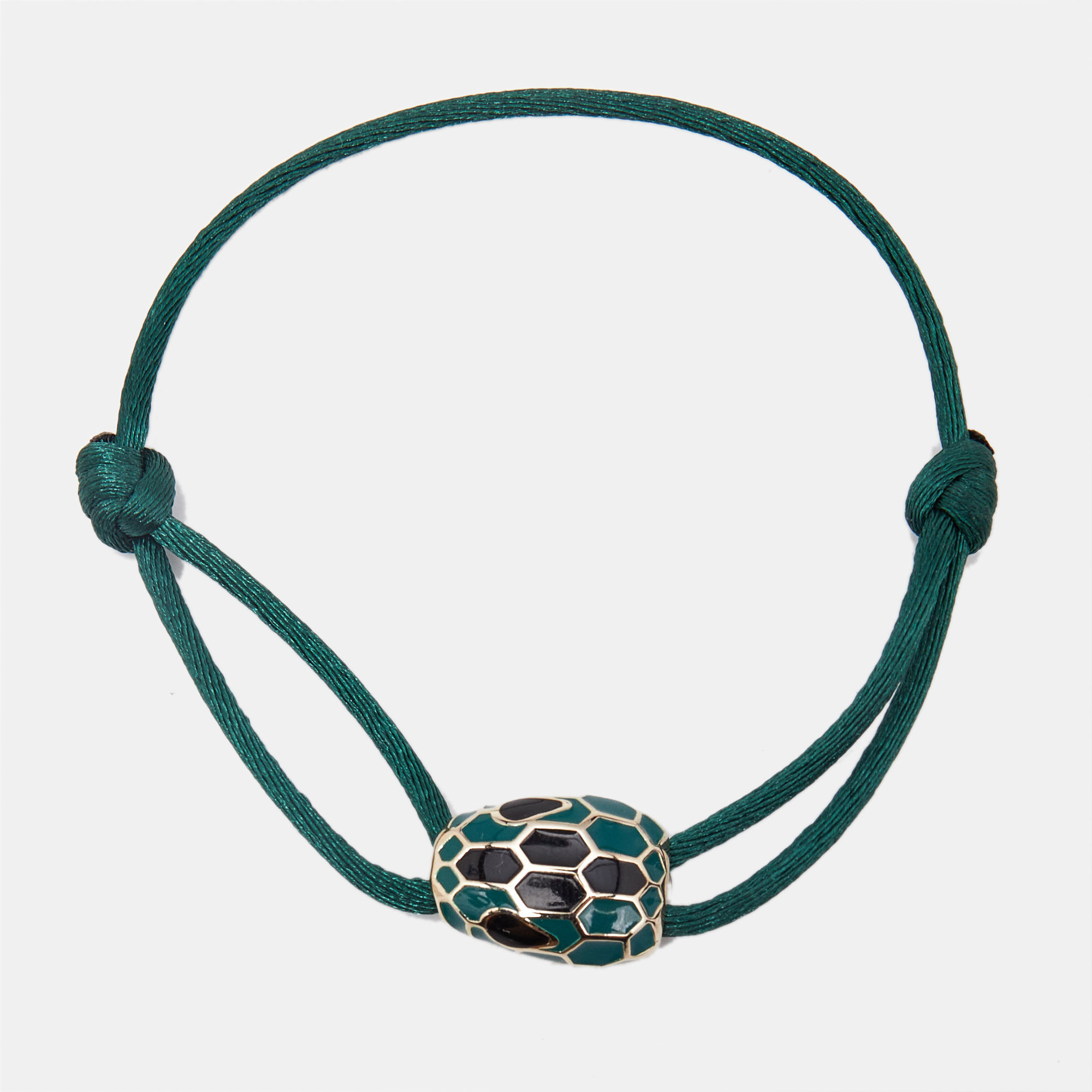 

Bvlgari Serpenti Forever Enamel Gold Tone Adjustable Cord Bracelet