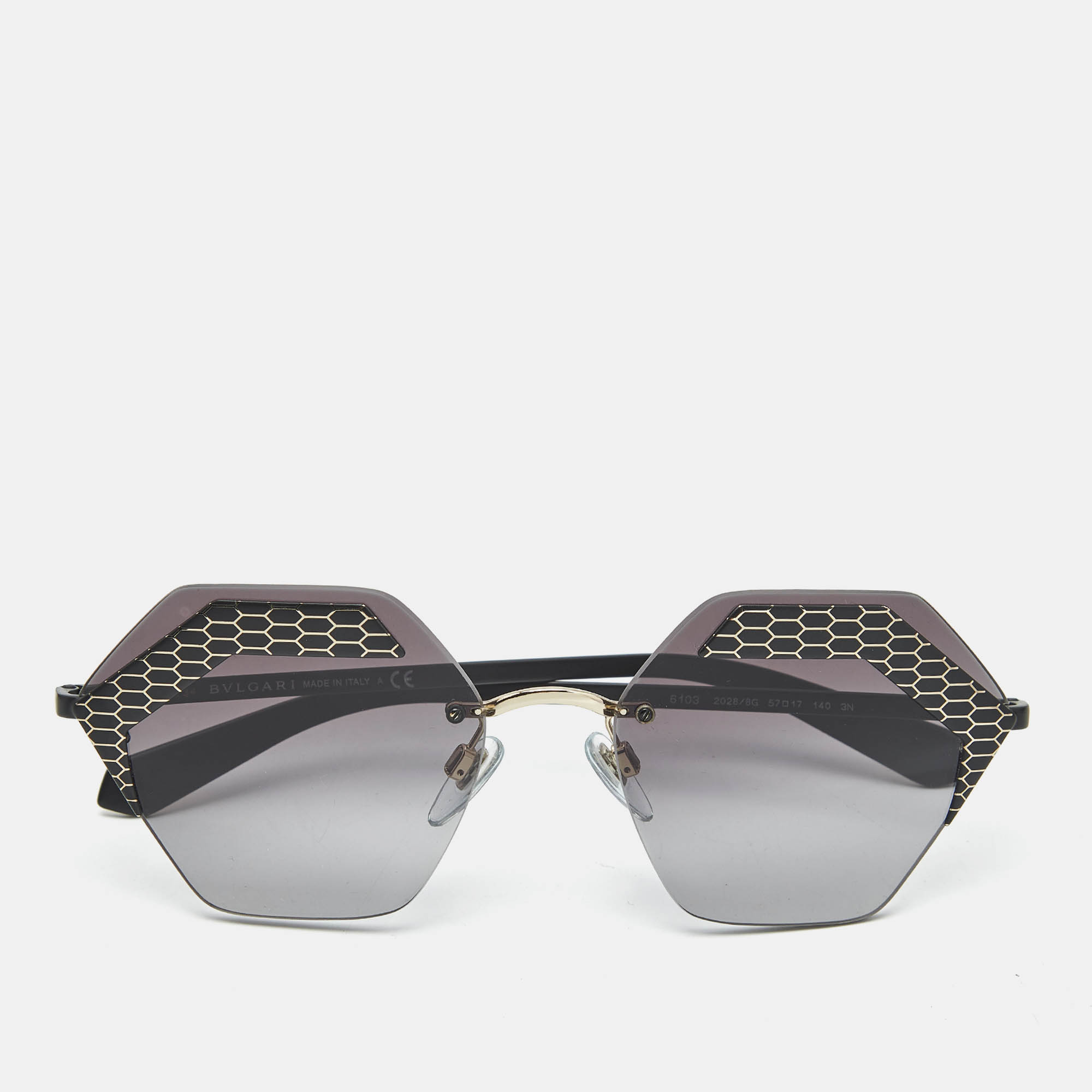 

Bvlgari Matte Black Gradient 6103 Serpenteyes Geometric Sunglasses