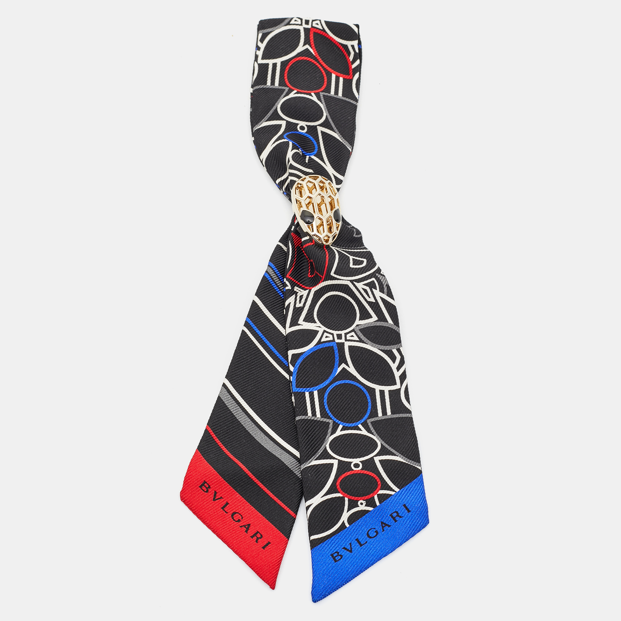 

Bvlgari Black Pop Signs Silk Bandeau Scarf