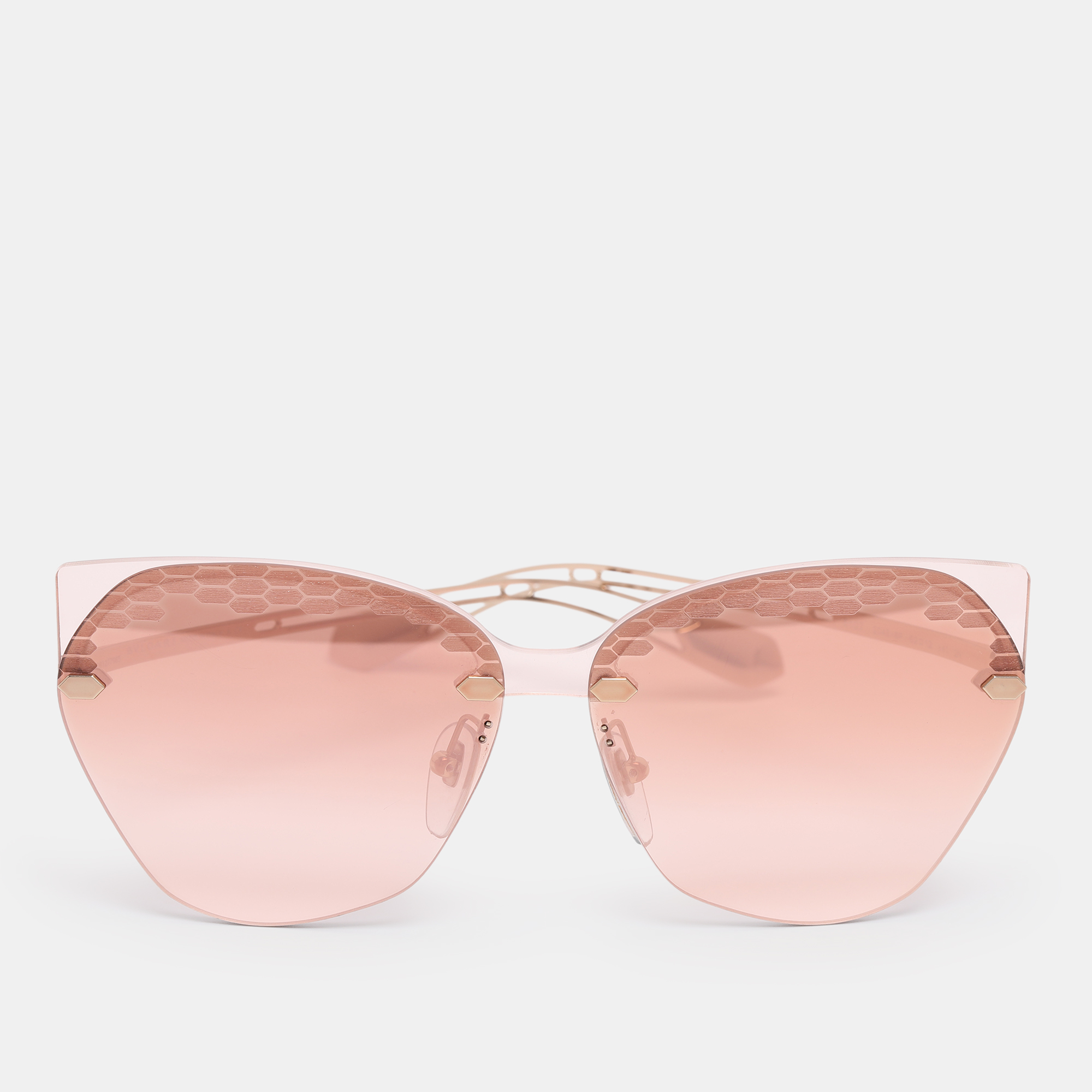 

Bvlgari Pink Rose Gold Tone Metal 6107 Scalesbeat Serpenti Sunglasses