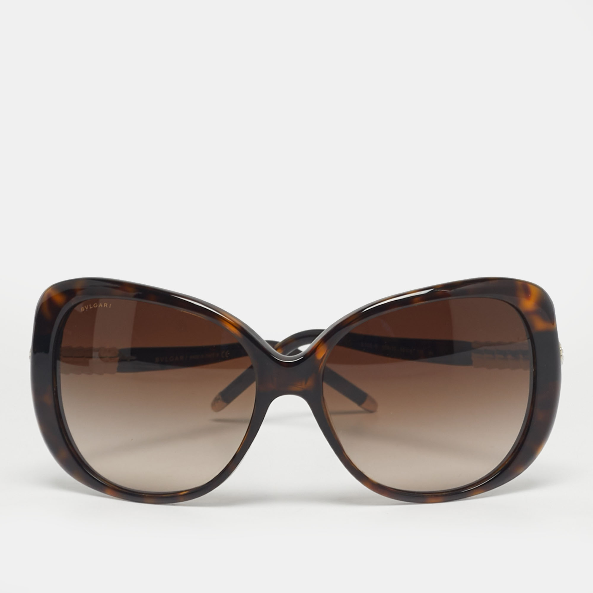 

Bvlgari Tortoishell Brown Gradient 8105 B Crystal Oversized Sunglasses