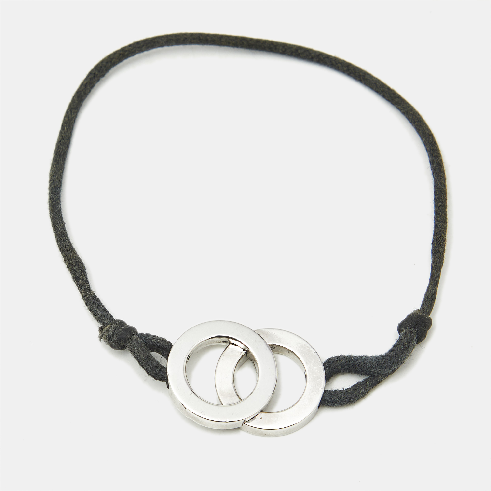 

Bvlgari Iconic Double Logo Sterling Silver Cord Bracelet