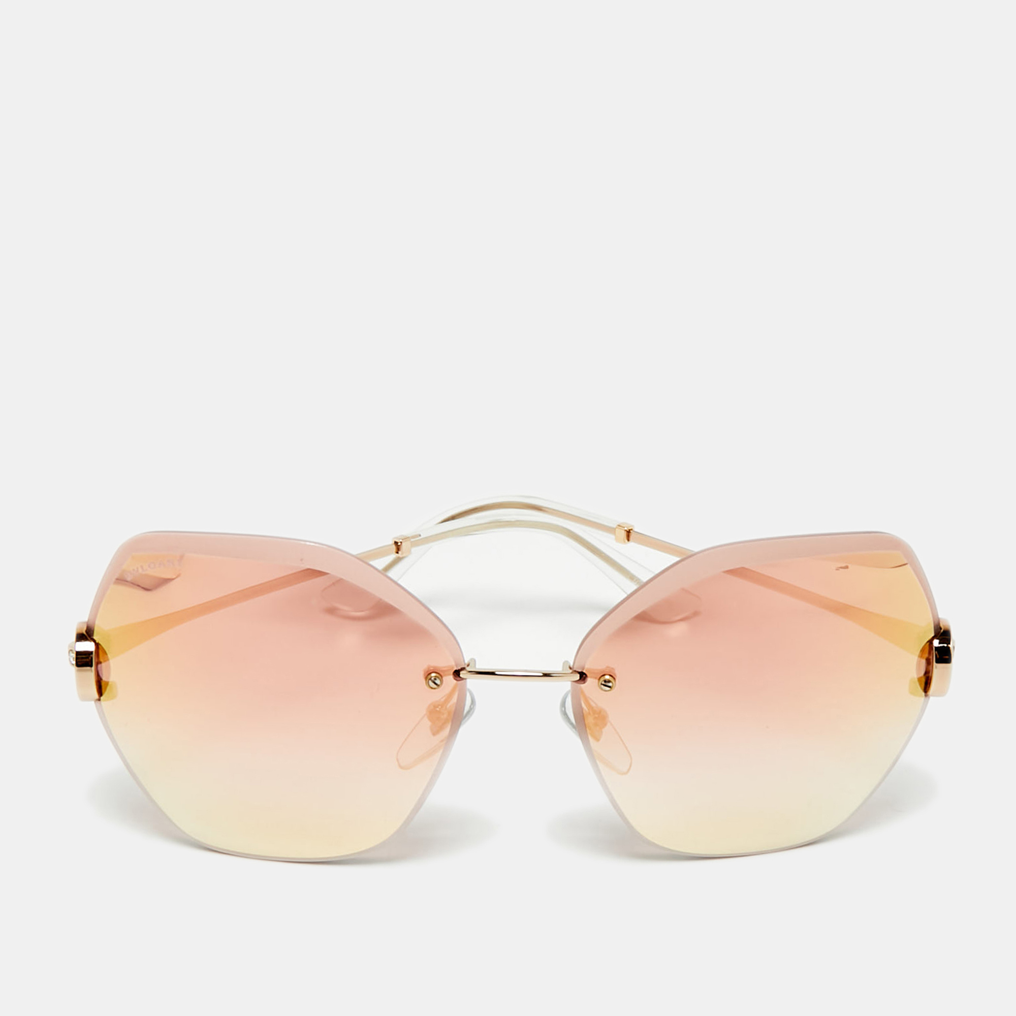 

Bvlgari Pink Gradient 6105 B Mirrored Butterfly Sunglasses