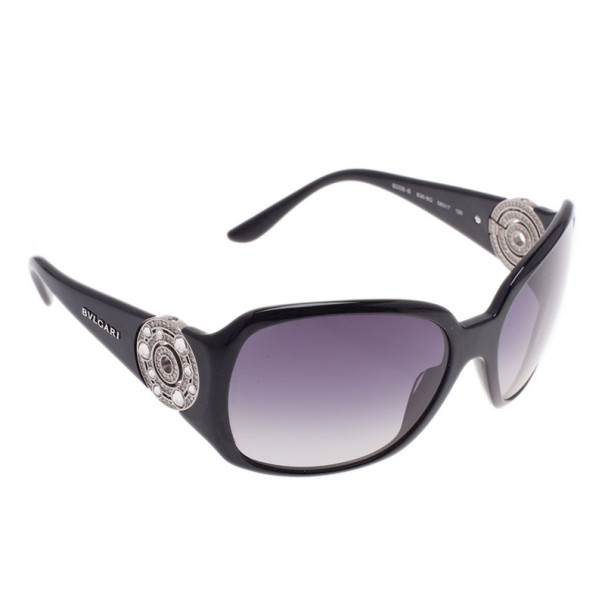 Bvlgari Black 8008B Crystal Temple Sunglasses