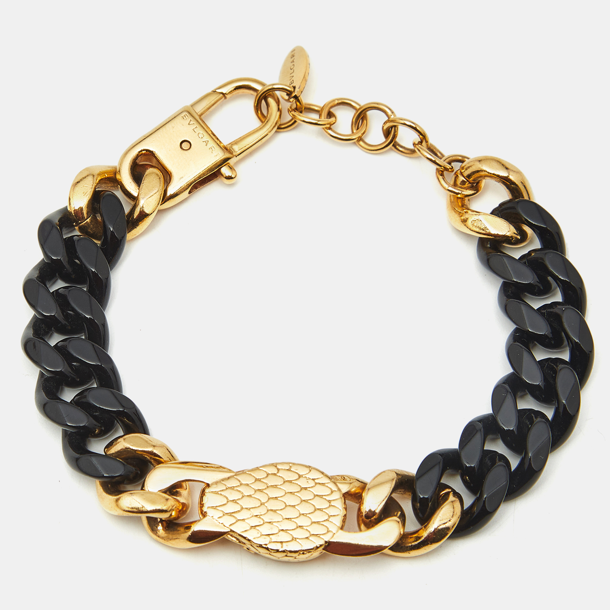 

Bvlgari Serpenti Forever Gold Plated Brass and Enamel Maxi Chain Bracelet