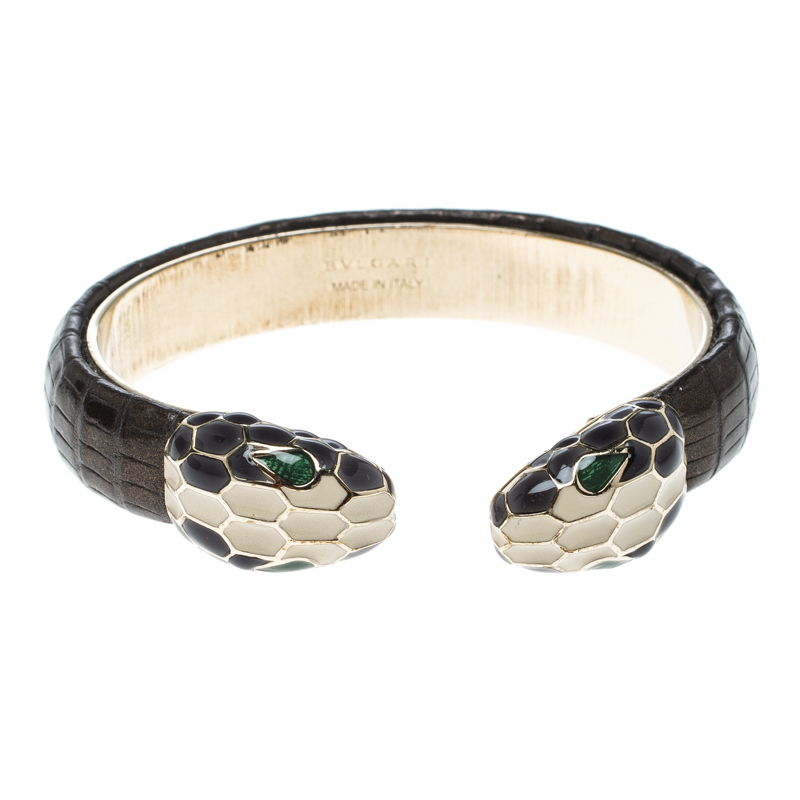 bvlgari bracelet snake leather