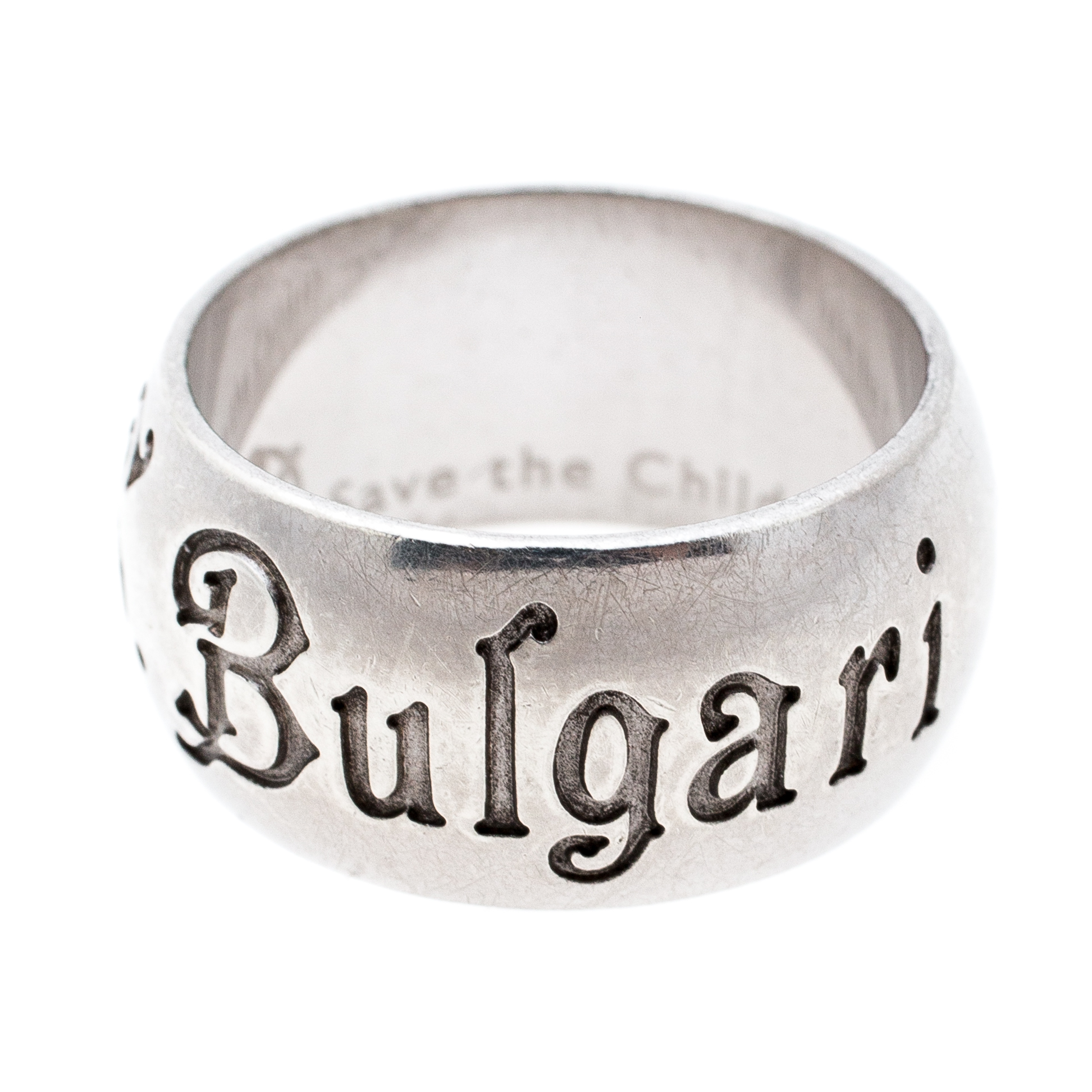 

Bvlgari Save The Children Silver Band Ring Size EU 55