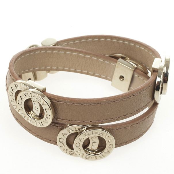 Bvlgari Leather Double Coiled Bracelet 