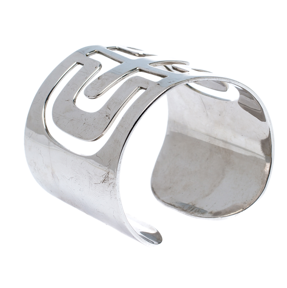 

Bvlgari Parentesi Cutwork Sterling Silver Open Cuff Bracelet