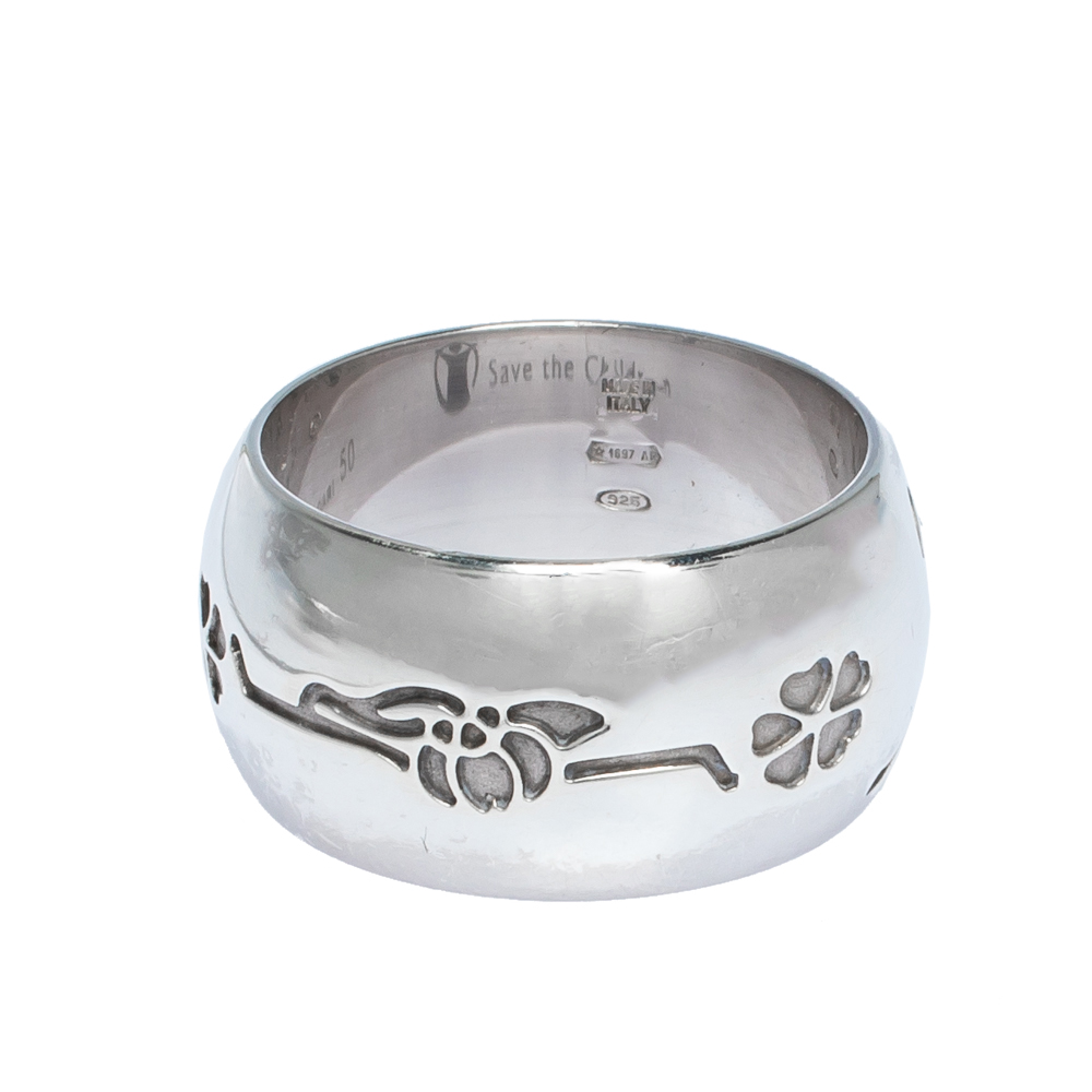 

Bvlgari Save The Children Silver Band Ring Size
