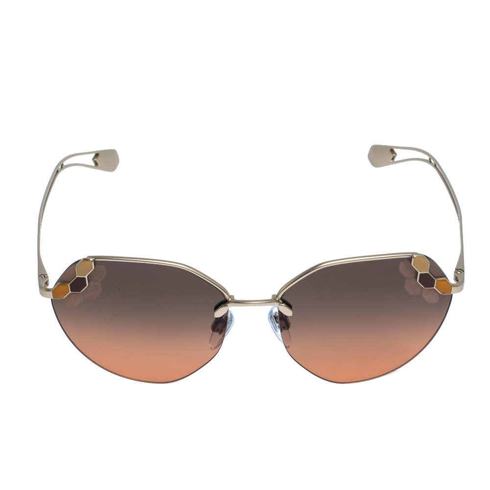 

Bvlgari Pale Gold/ Bicolor Gradient 6099 Serpenti Poisoncandy Sunglasses, Orange