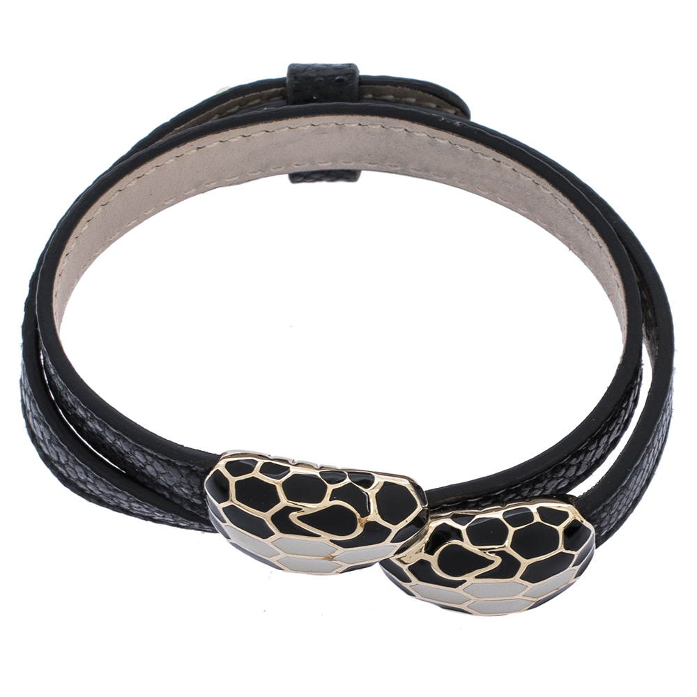 

Bvlgari Black Serpenti Forever Karung Skin Multi Coiled Bracelet