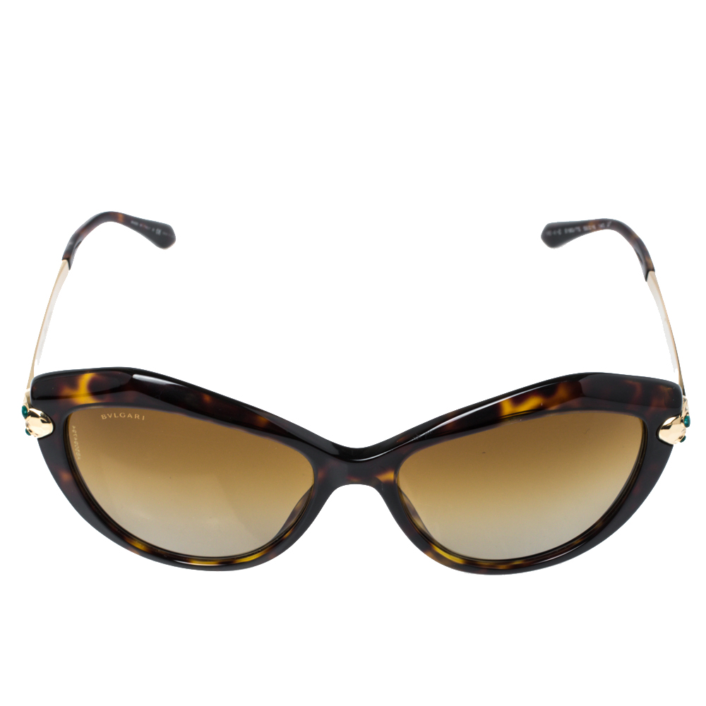 

Bvlgari Dark Havana /Brown Gradient 8186KB Polarised Cat Eye Sunglasses