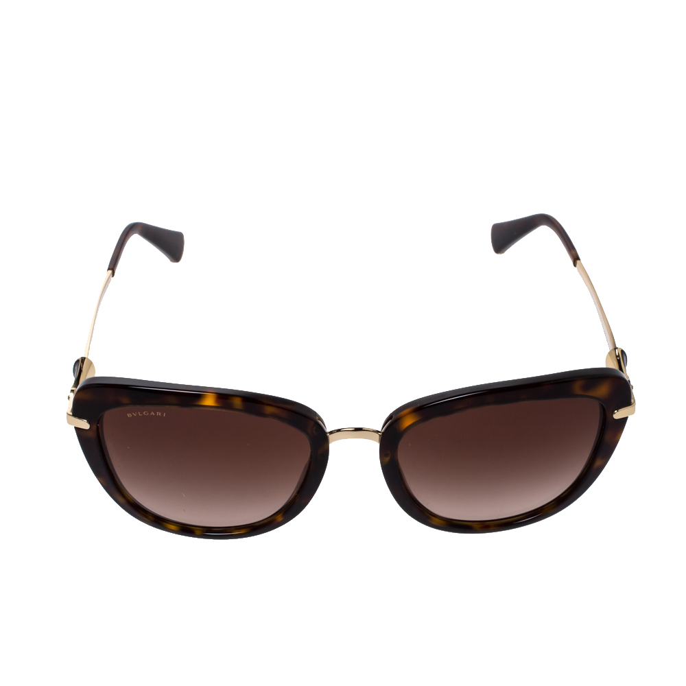 

Bvlgari Dark Havana / Brown Gradient 8193B Cat Eye Sunglasses