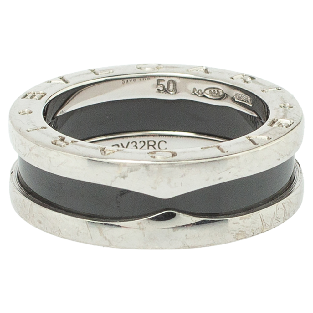 

Bvlgari Save The Children Ceramic Silver One-Band Ring Size