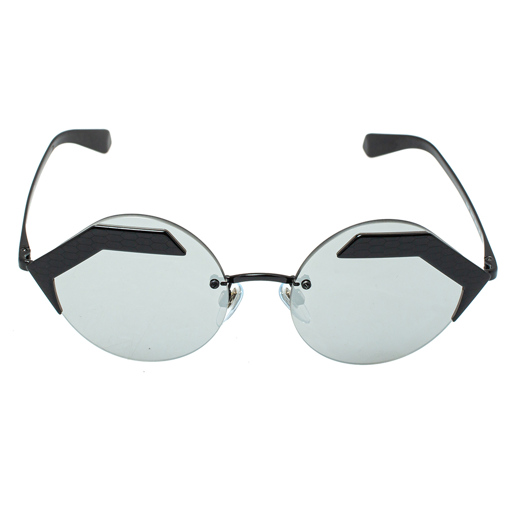 

Bvlgari Matte Black /Grey 6089 Serpenteyes Round sunglasses