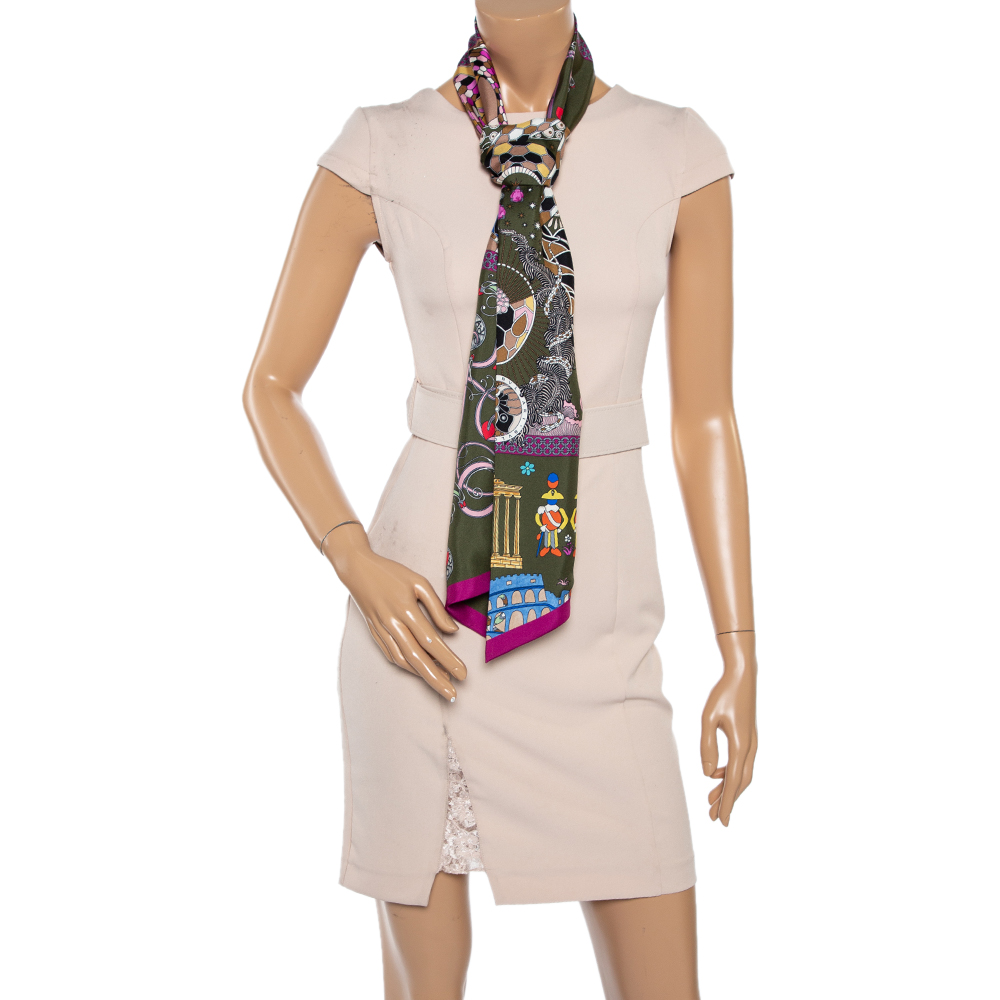 

Bvlgari Green Heritage Print Silk Maxi Shelley B Shelley Scarf