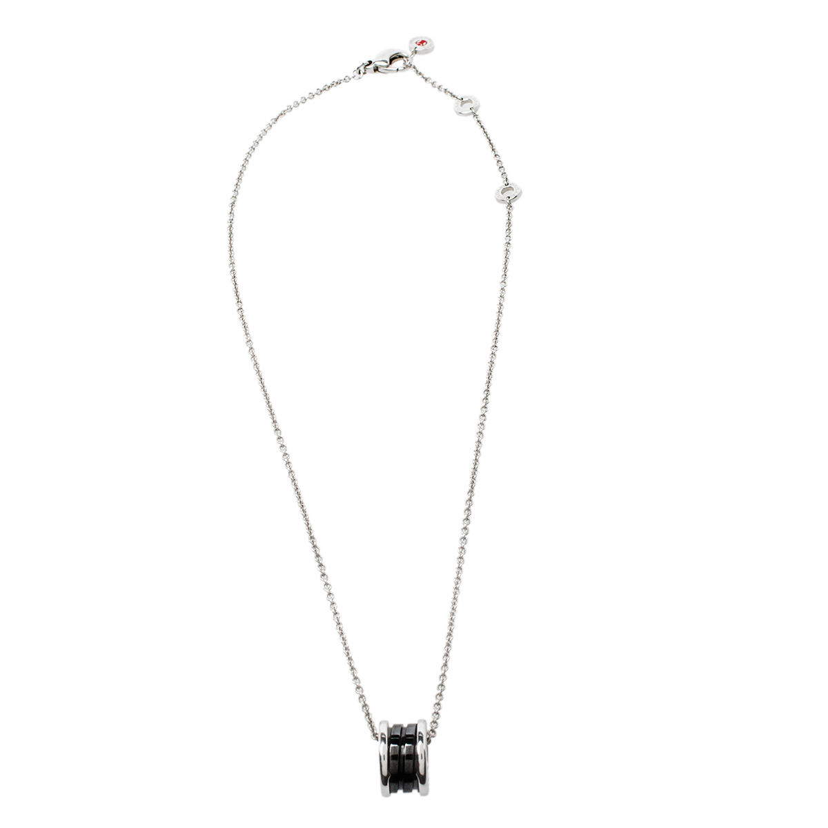 

Bvlgari Save the Children Black Ceramic And Silver Pendant Necklace