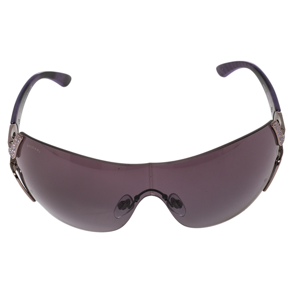 

Bvlgari Purple Acetate 6038-B Parentesi Motif Shield Sunglasses