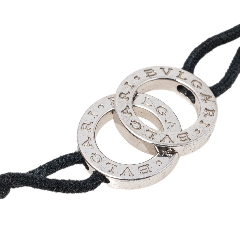 

Bvlgari Bvlgari Interlocking Circles Silver Adjustable Cord Bracelet