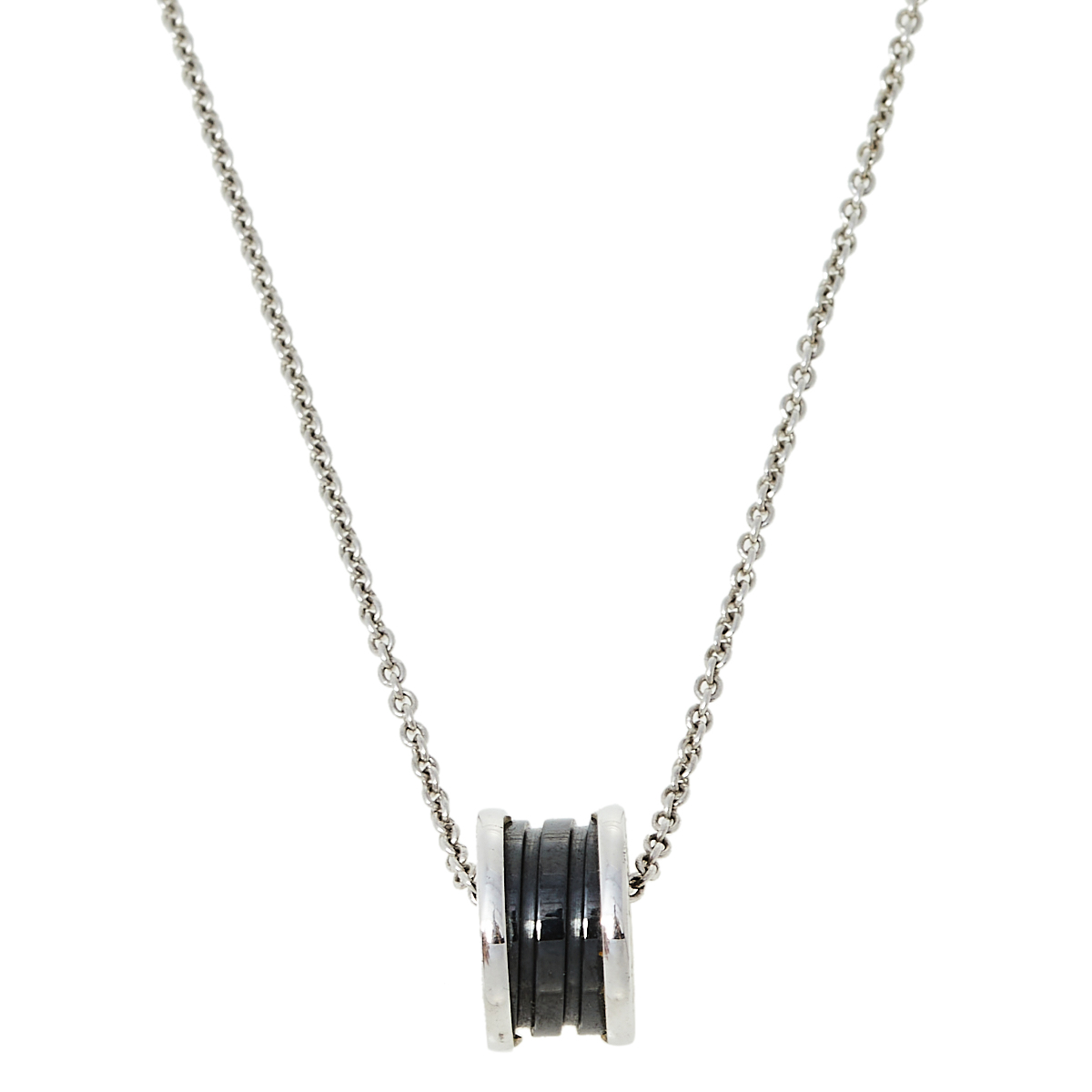 

Bvlgari Save the Children Sterling Silver Black Ceramic Pendant Necklace