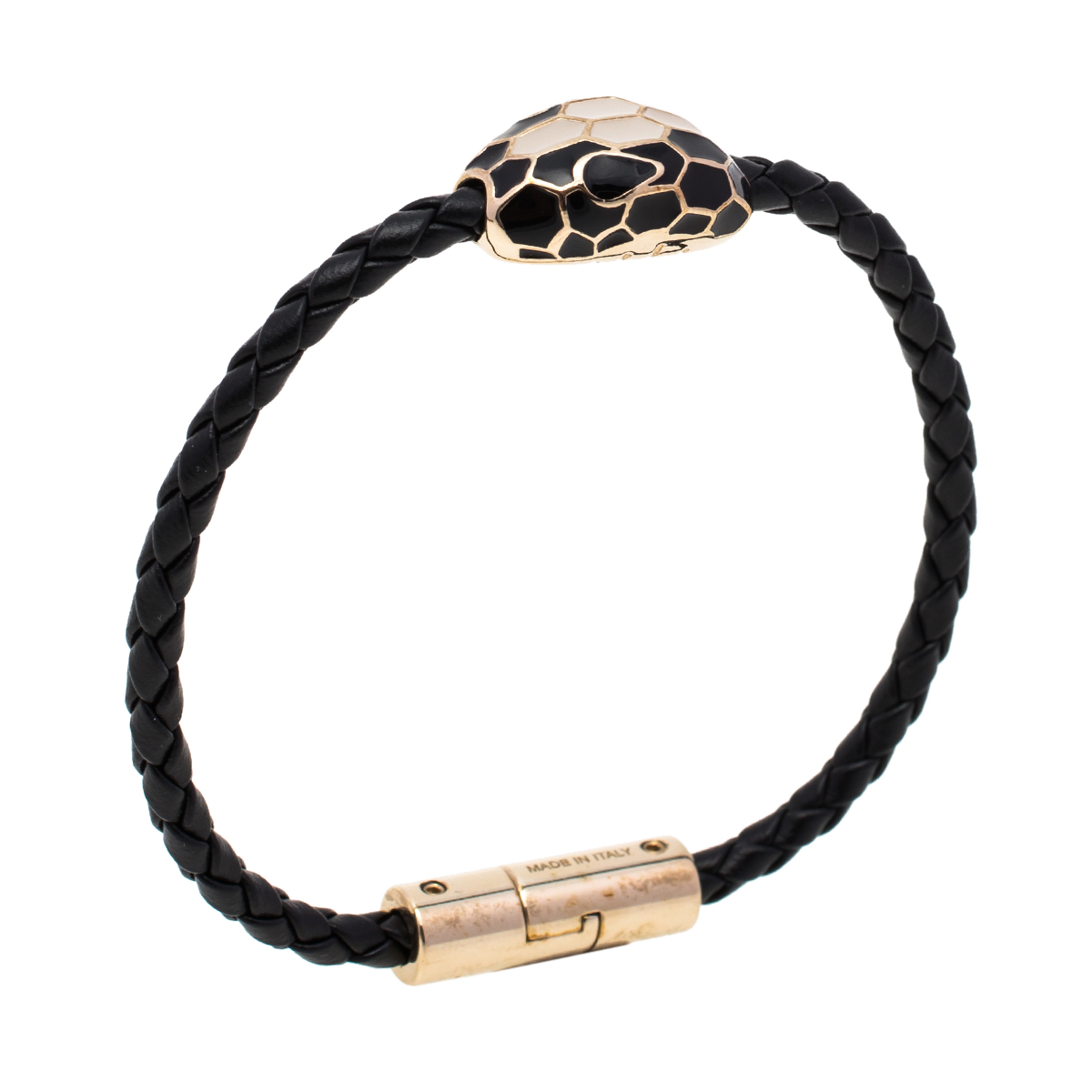 

Bvlgari Serpenti Forever Black Braided Leather Bracelet