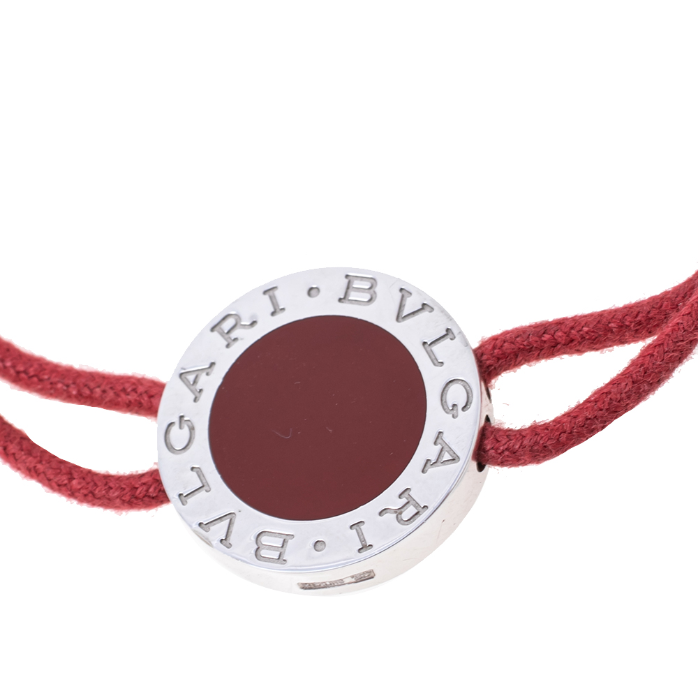 

Bvlgari Red Enamel Sterling Silver Adjustable Cord Bracelet