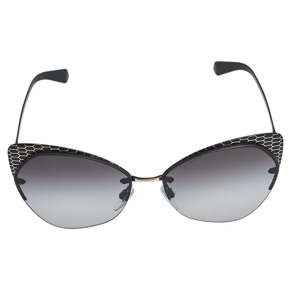 

Bvlgari Black / Grey Gradient Serpenti BV 6096 Cat Eye Sunglasses