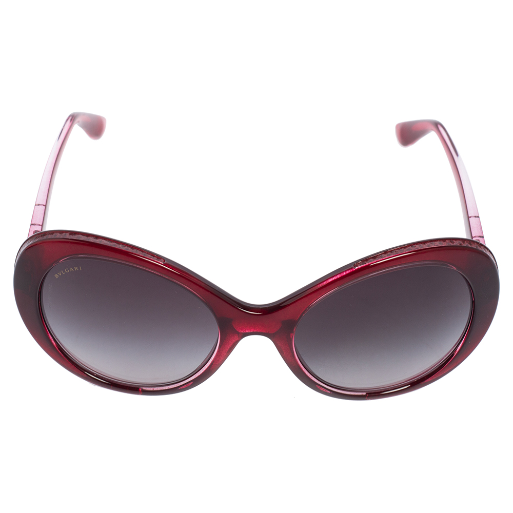 

Bvlgari Burgundy Acetate 8159-B-Q Gradient Oversized Sunglasses