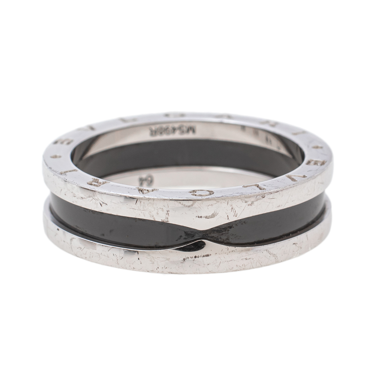 

Bvlgari Save the Children 1-Band Black Ceramic Silver Ring Size